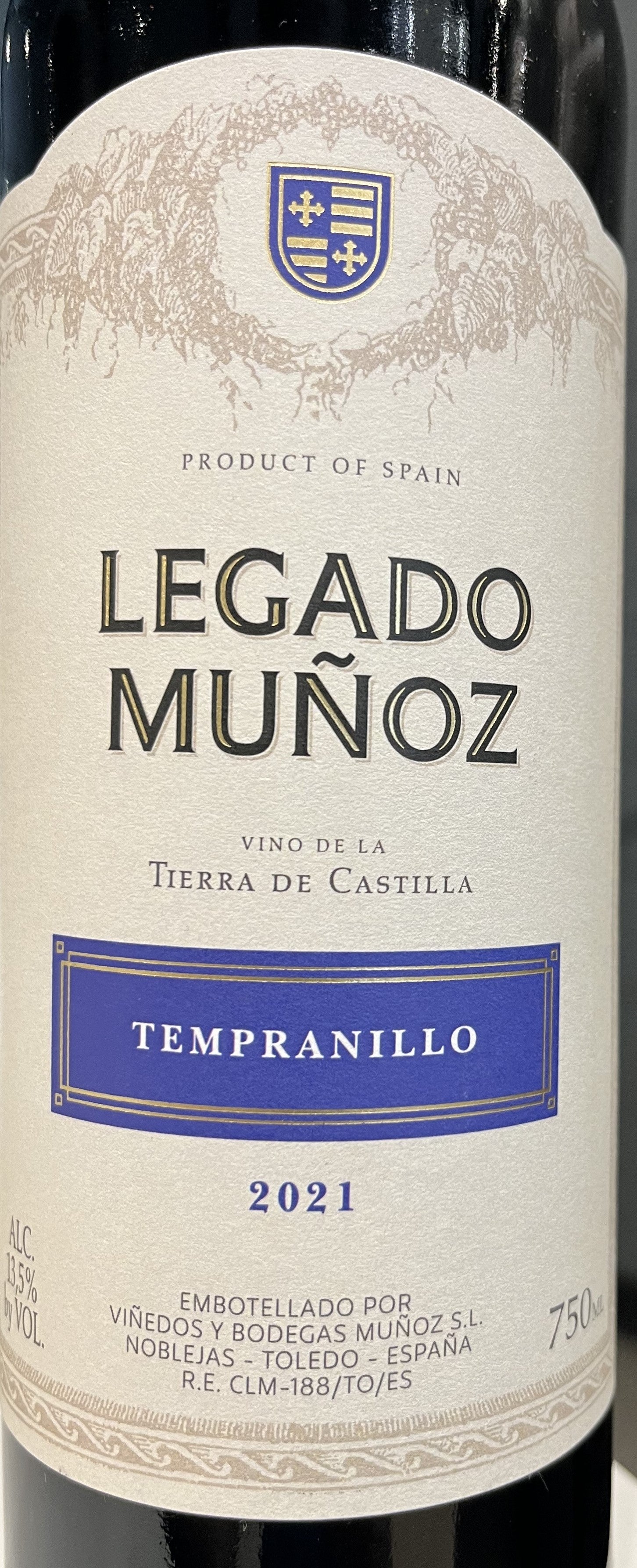 Legado Munoz 2021 - Premium Tempranillo from Castilla, Spain