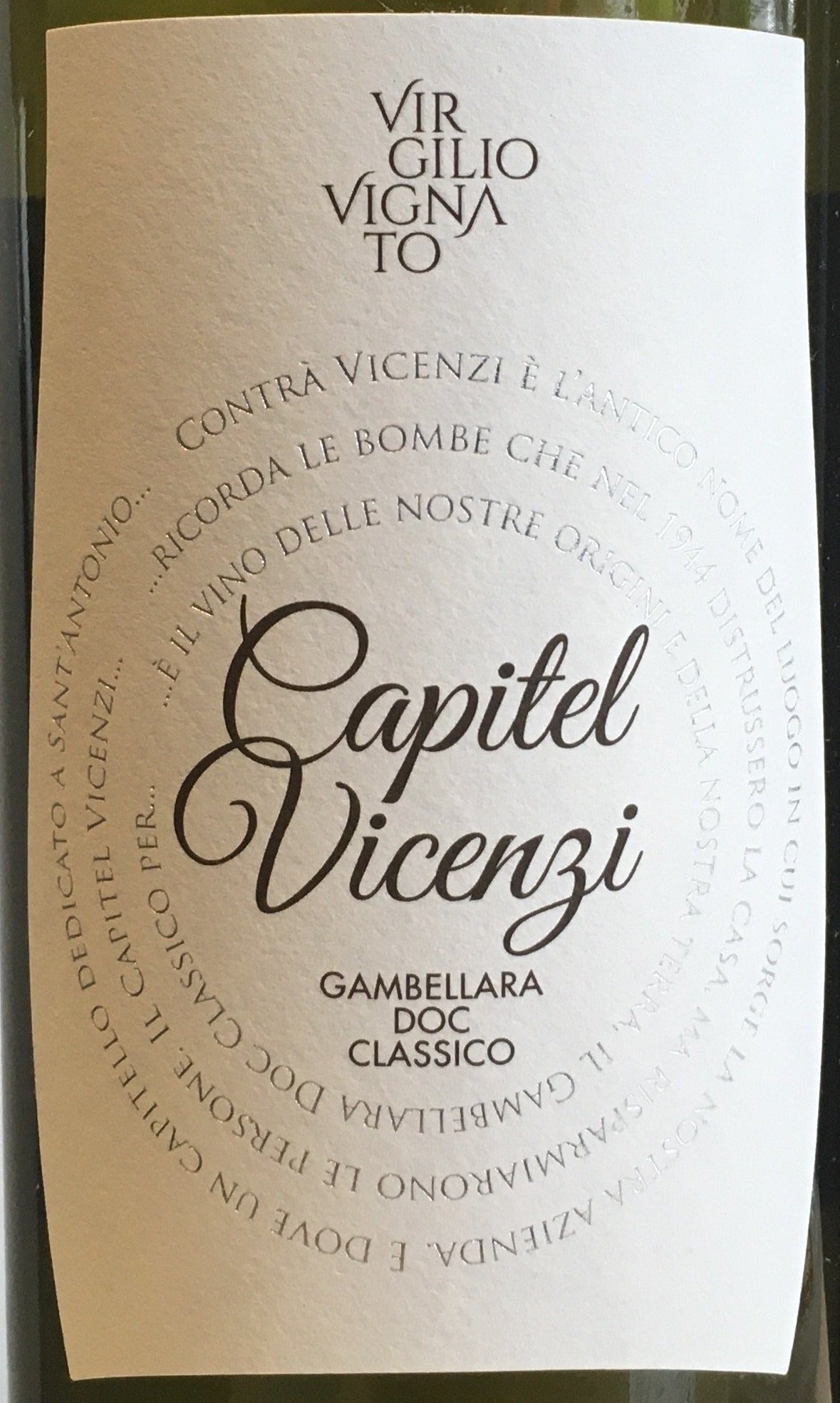 Virgilio Vignato 'Capitel Vicenzi' Italian Gambellara DOC Wine from 2018