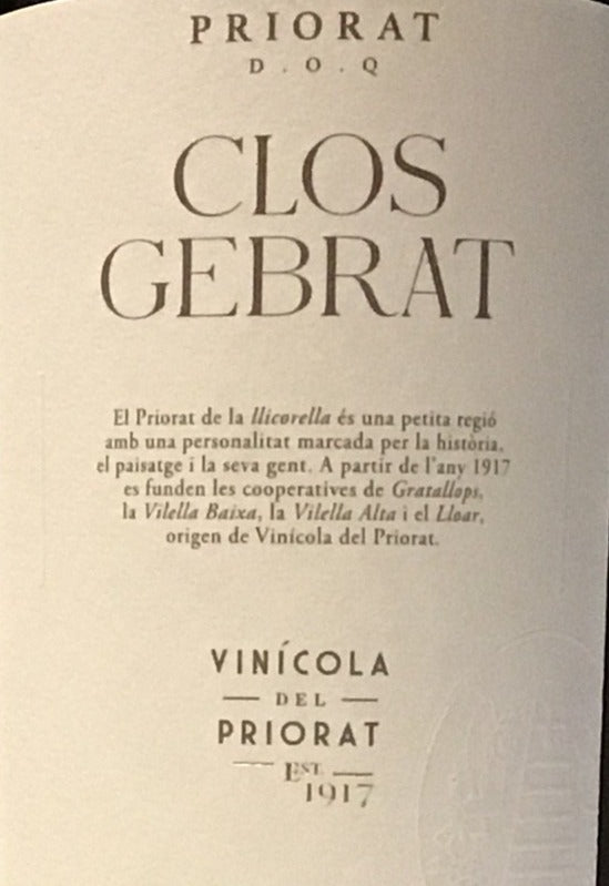2019 Vinicola del Priorat 'Clos Gebrat' - Premium Wine from Priorat, Spain
