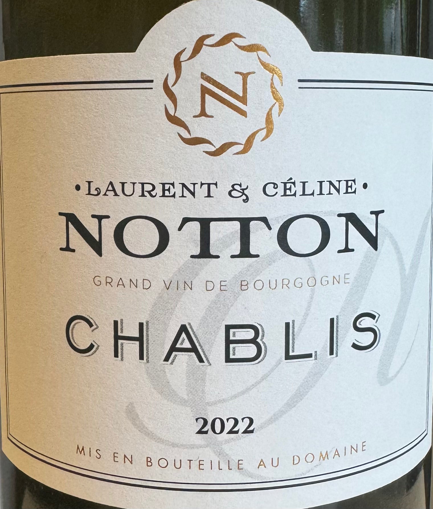 2022 Laurent & Celine Notton Chablis Chardonnay Wine from Burgundy, France