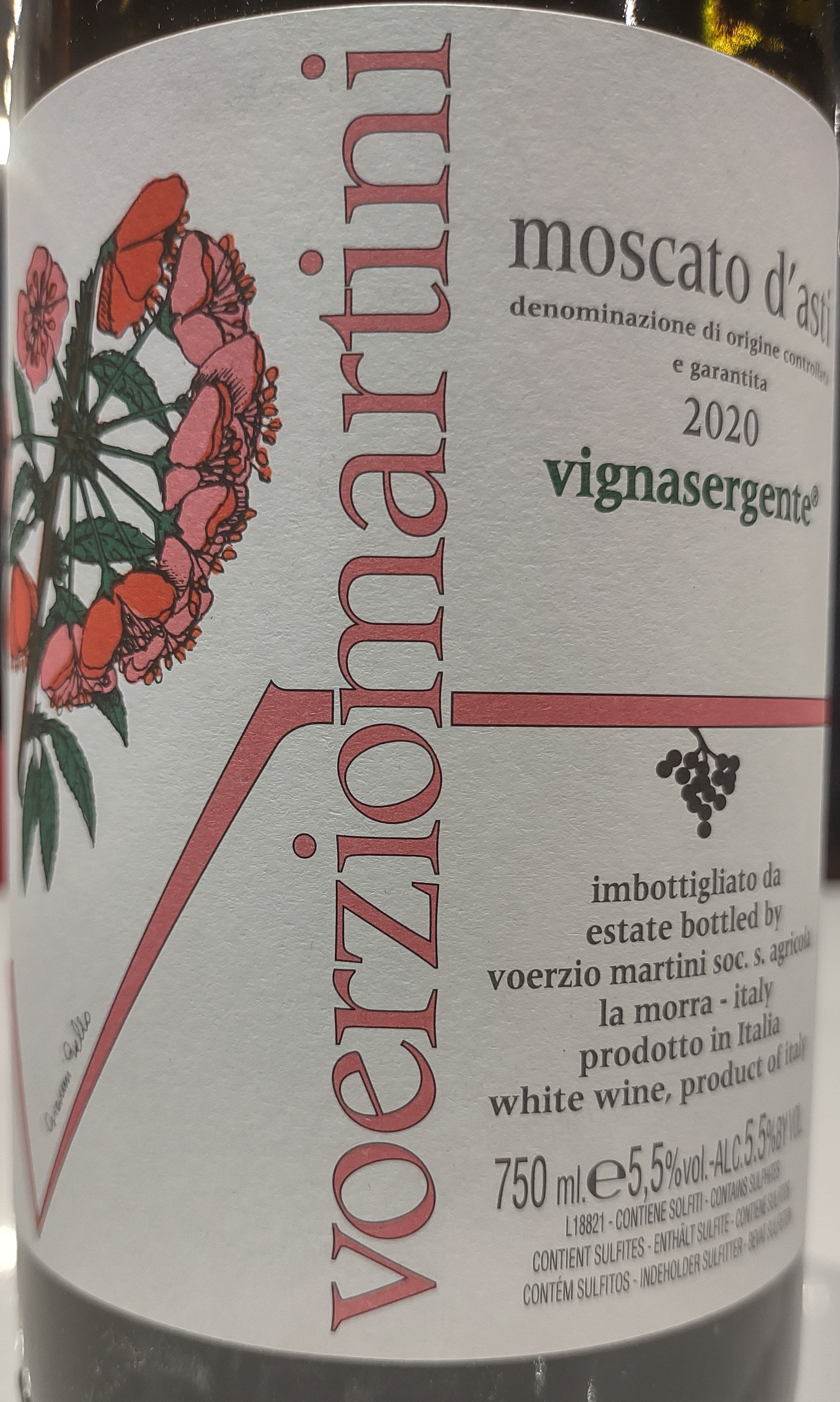 2020 VoerzioMartini Moscato d'Asti from La Morra, Italy