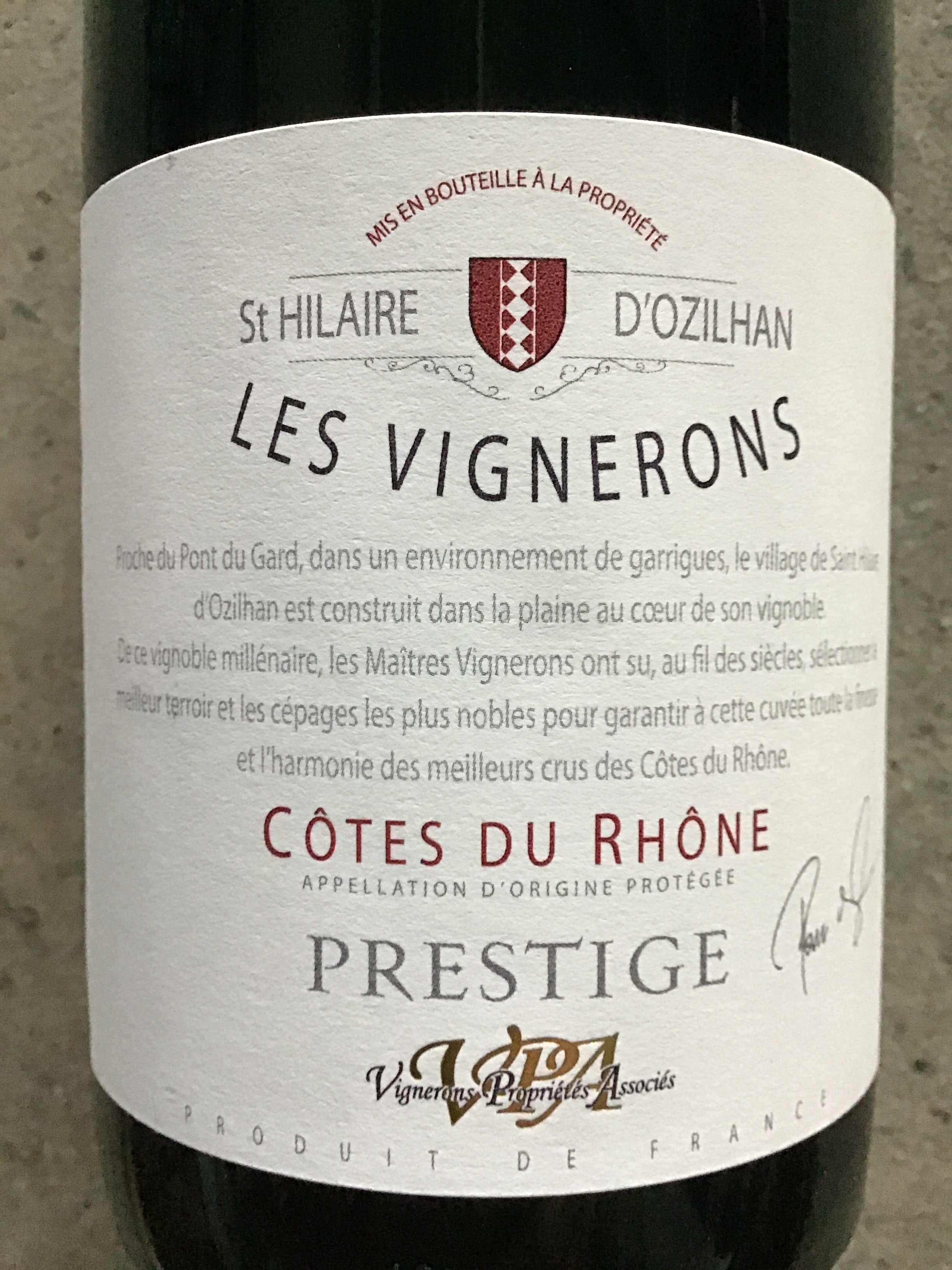 Red Wine - Vignerons de Saint Hilaire Cotes du Rhone Red Wine