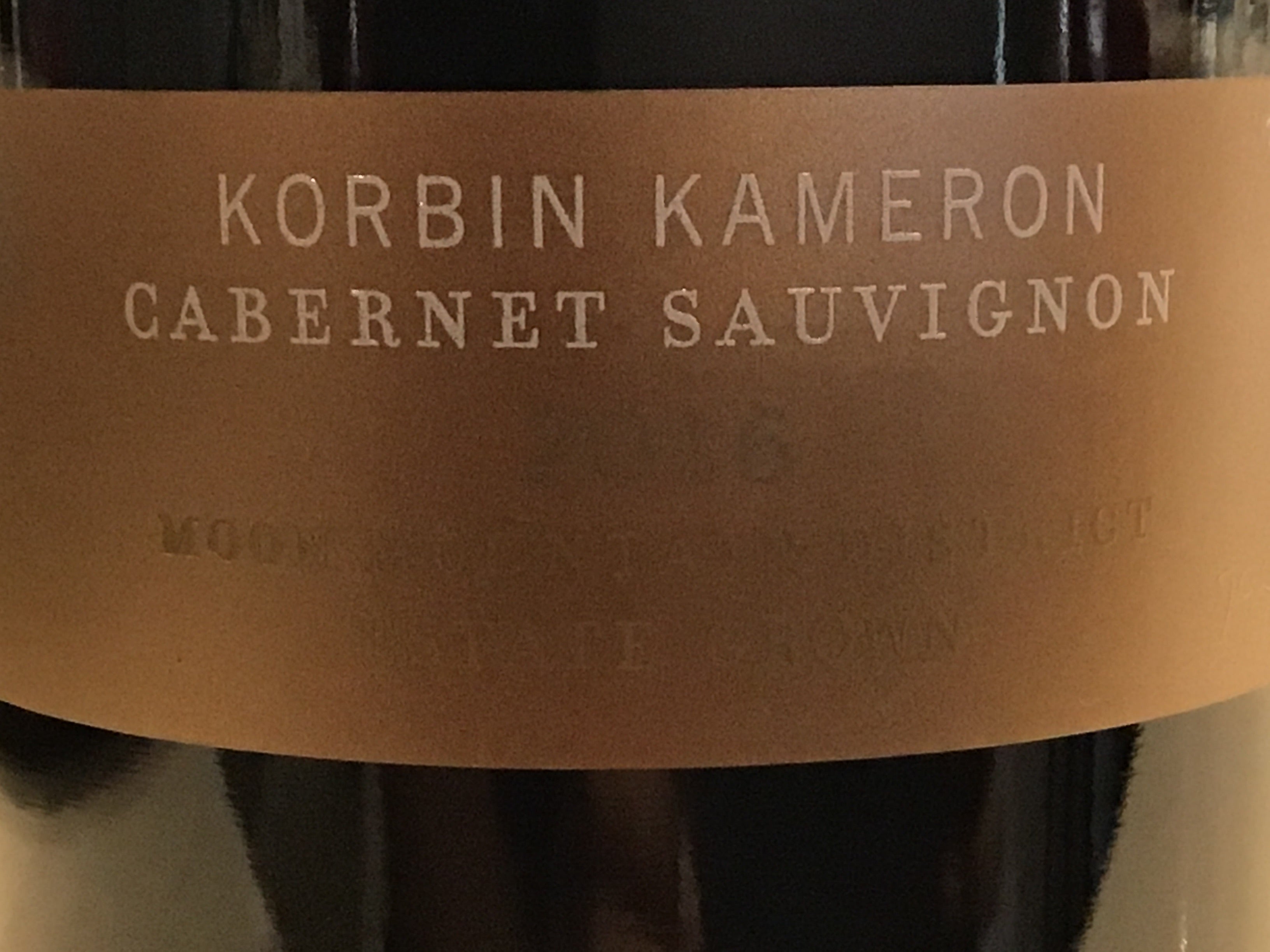 Korbin Kameron's 2016 Sonoma Cabernet Sauvignon from Moon Mountain District