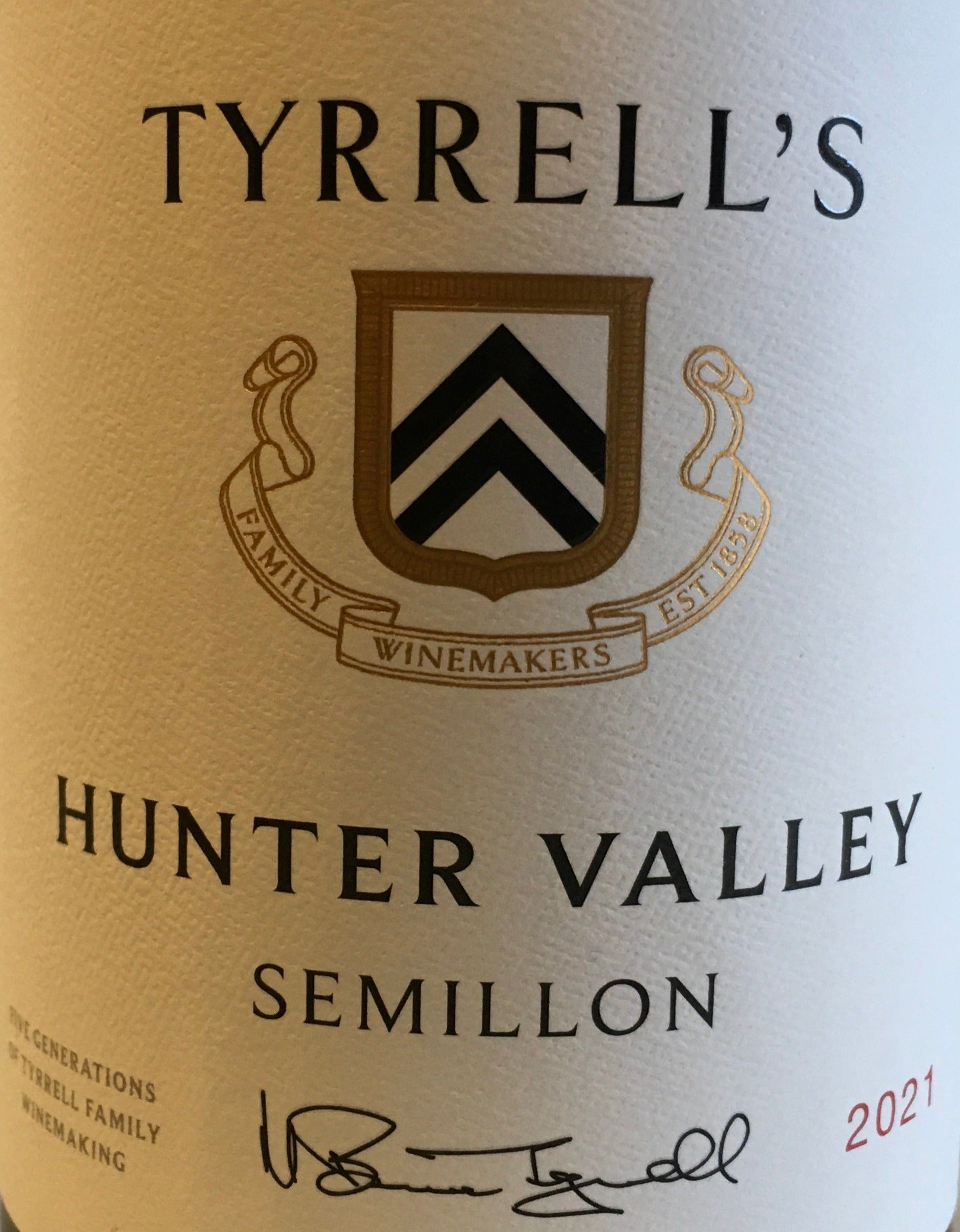 Tyrrell's Premium Semillon Wine from the Hunter Valley, Australia