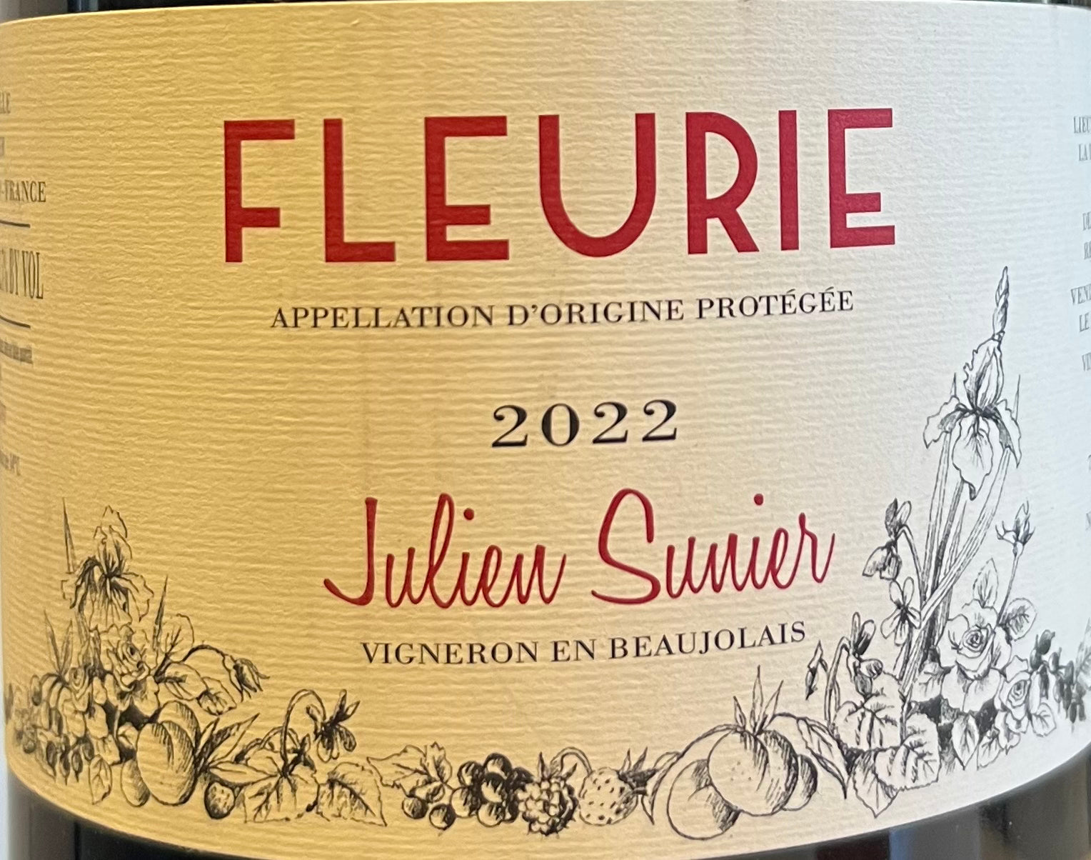 Julien Sunier Fleurie Gamay Wine - 2022, 1.5L Magnum Bottle
