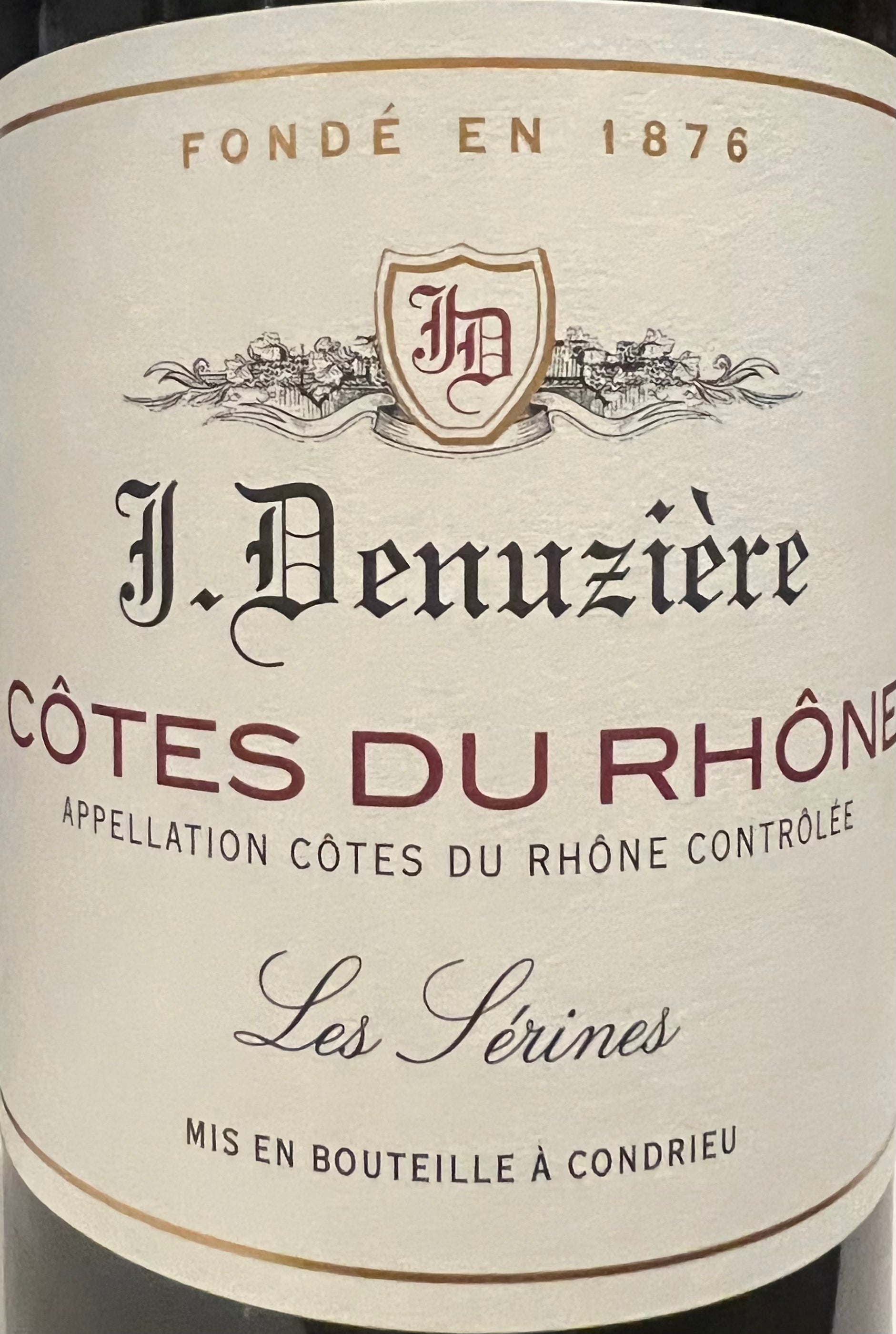 J. Denuziere 'Les Serines' Red Wine - Cotes du Rhone Rouge, A Premium French Red Wine