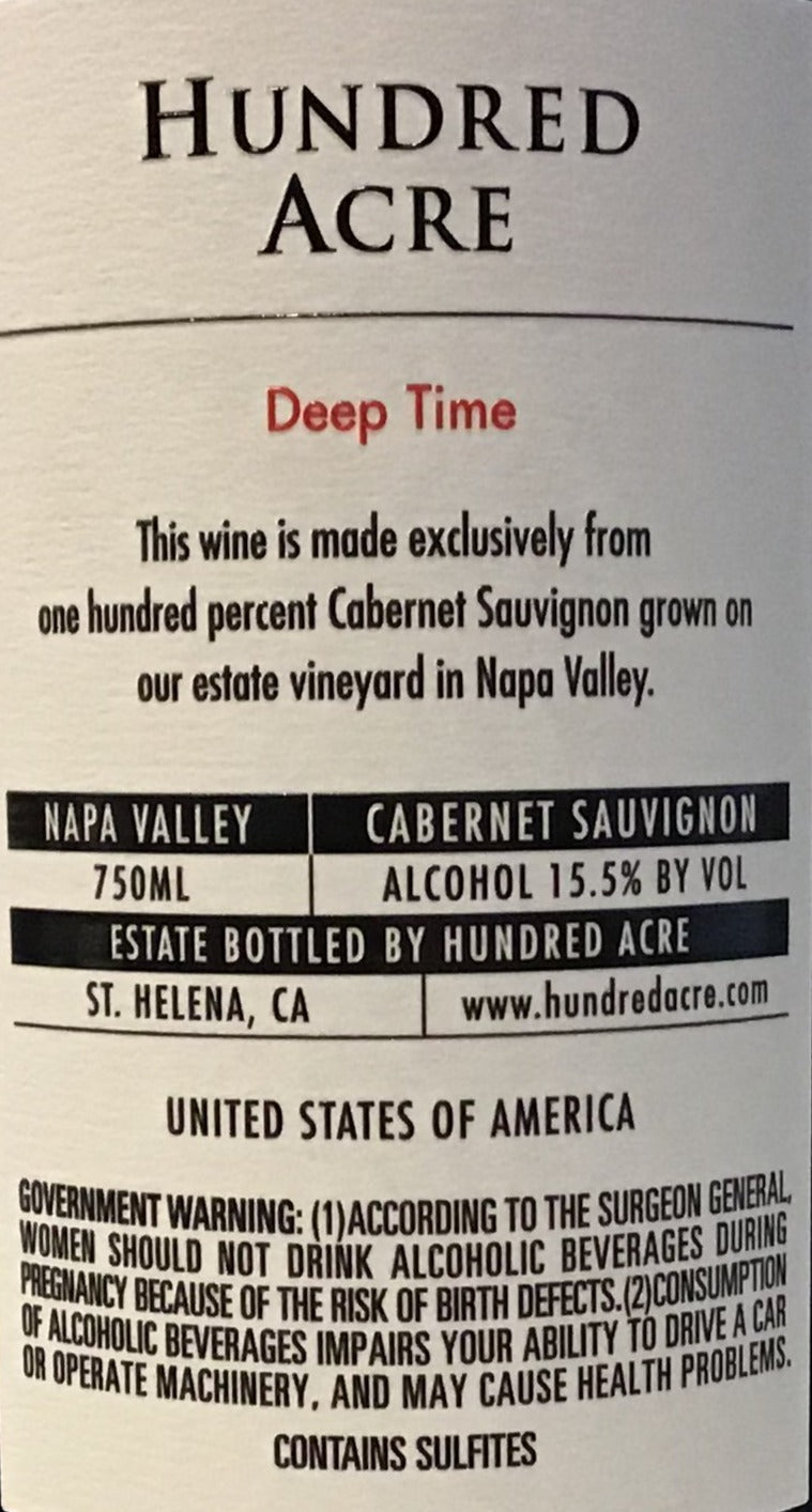 2015 Hundred Acre Deep Time Exceptional Cabernet Sauvignon