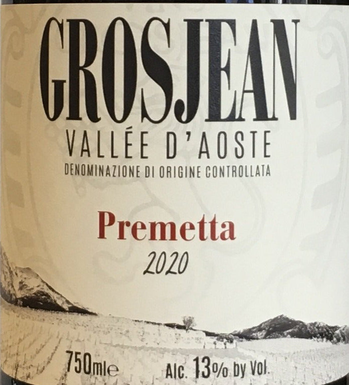 2020 Grosjean Premium Premetta Wine from Italy