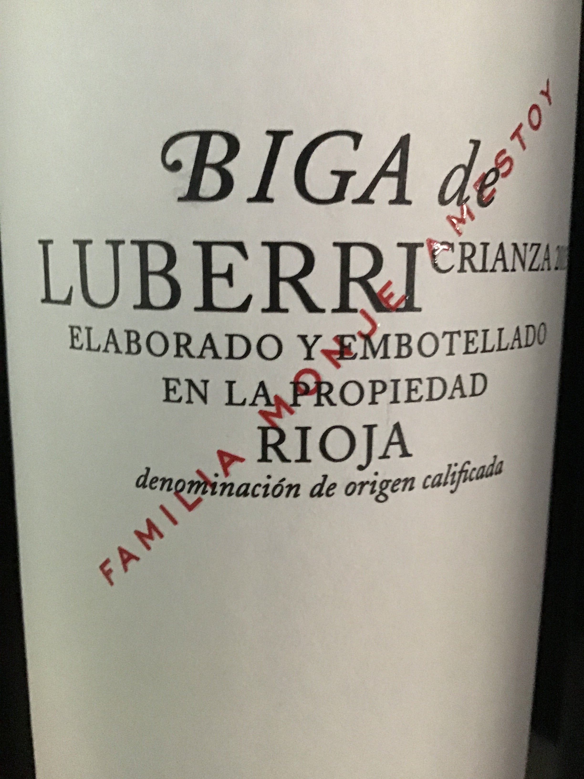 2018 Luberri 'Biga' Rioja Crianza - Single Vineyard Tempranillo Wine