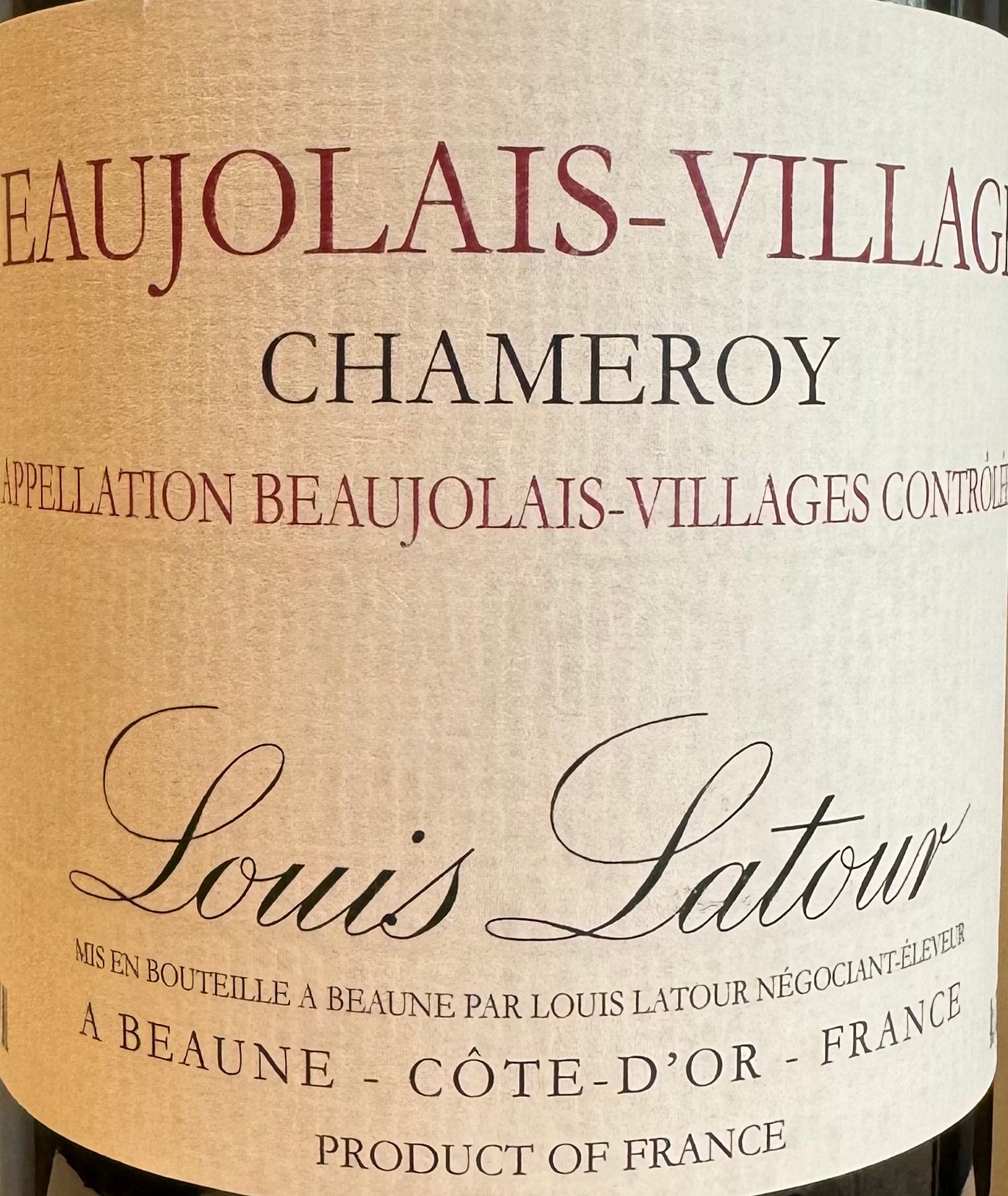 Louis Latour Beaujolais-Villages 'Chameroy' 2022 Gamay Wine