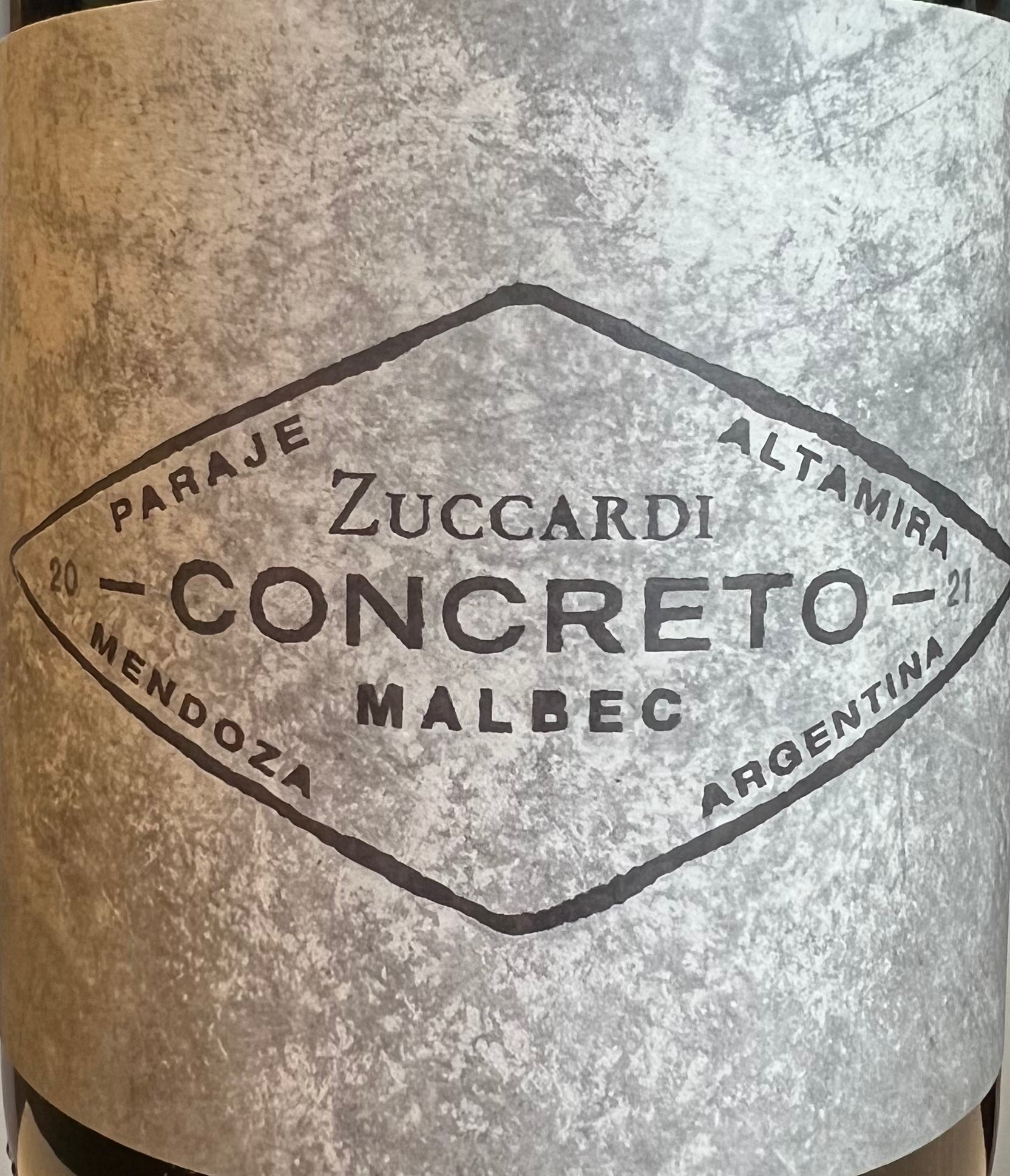 Zuccardi 'Concreto' Malbec Red Wine - 2021 Vintage from Argentina