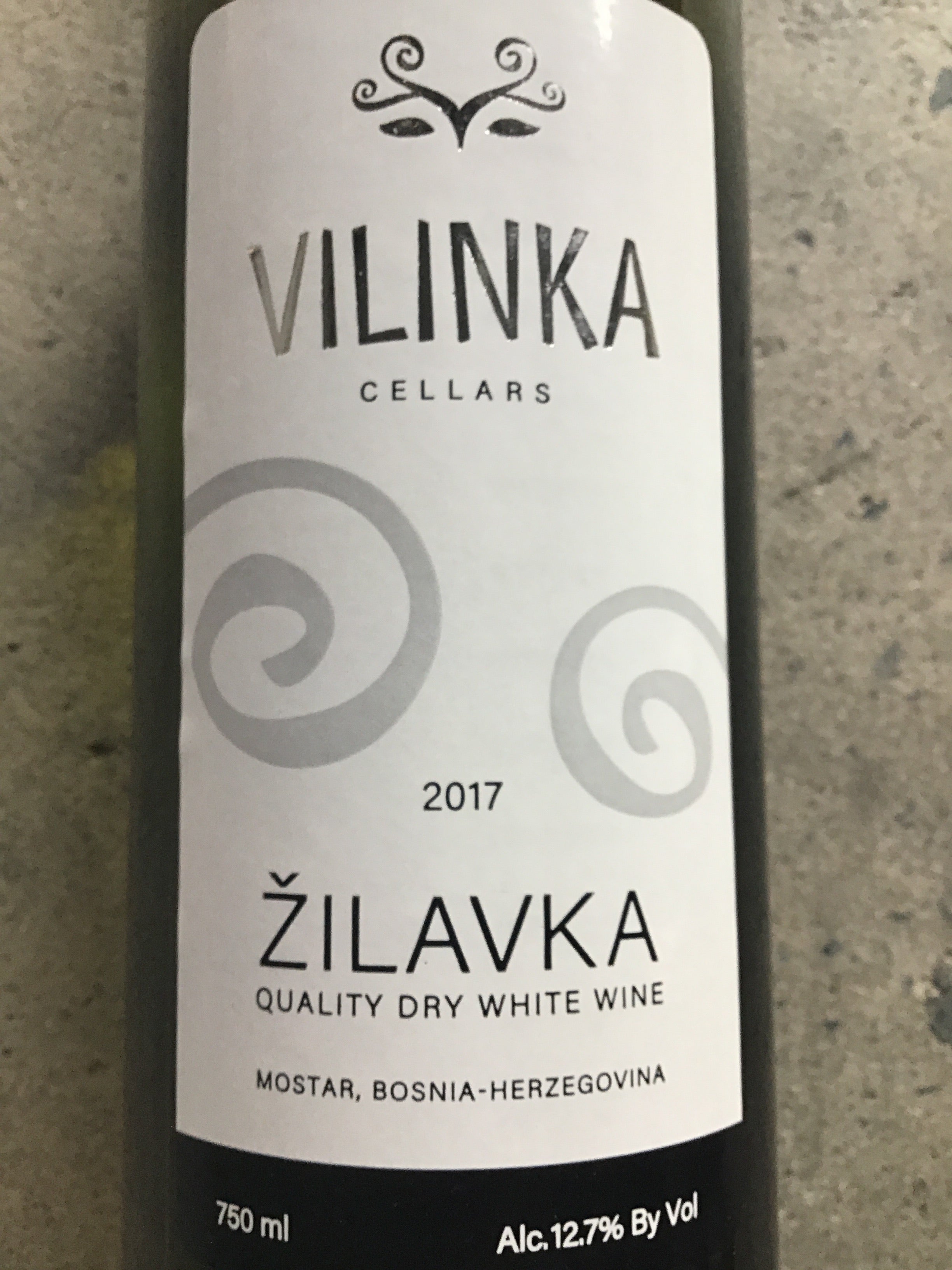 Vilinka Žilavka from Bosnia - Herzegovina, 2017 Vintage