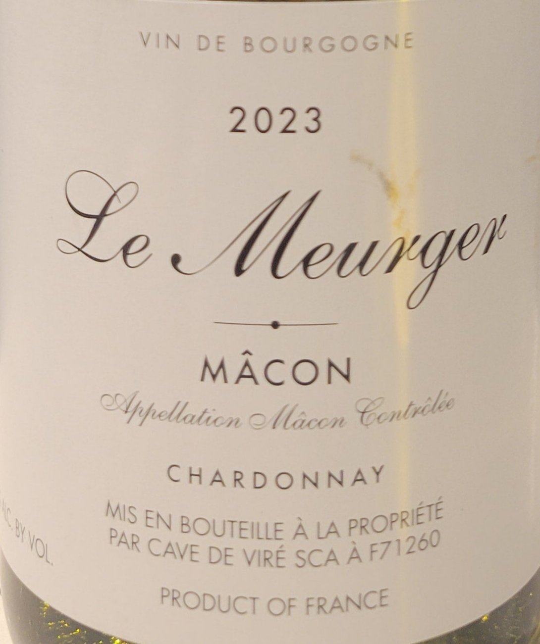 2023 Macon Chardonnay - Le Meurger Premium Wine