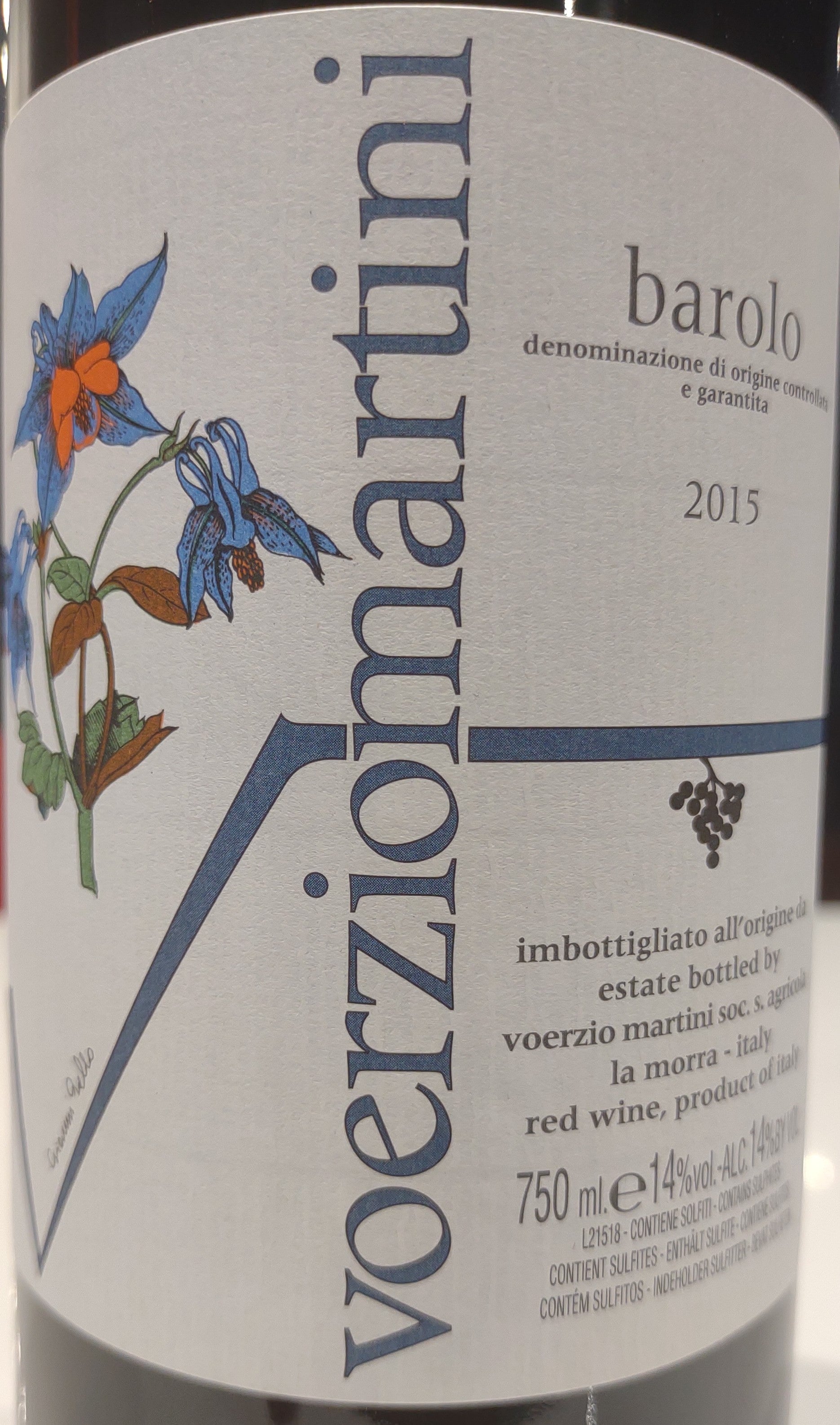 2015 VoerzioMartini Premium Barolo from La Morra, Italy