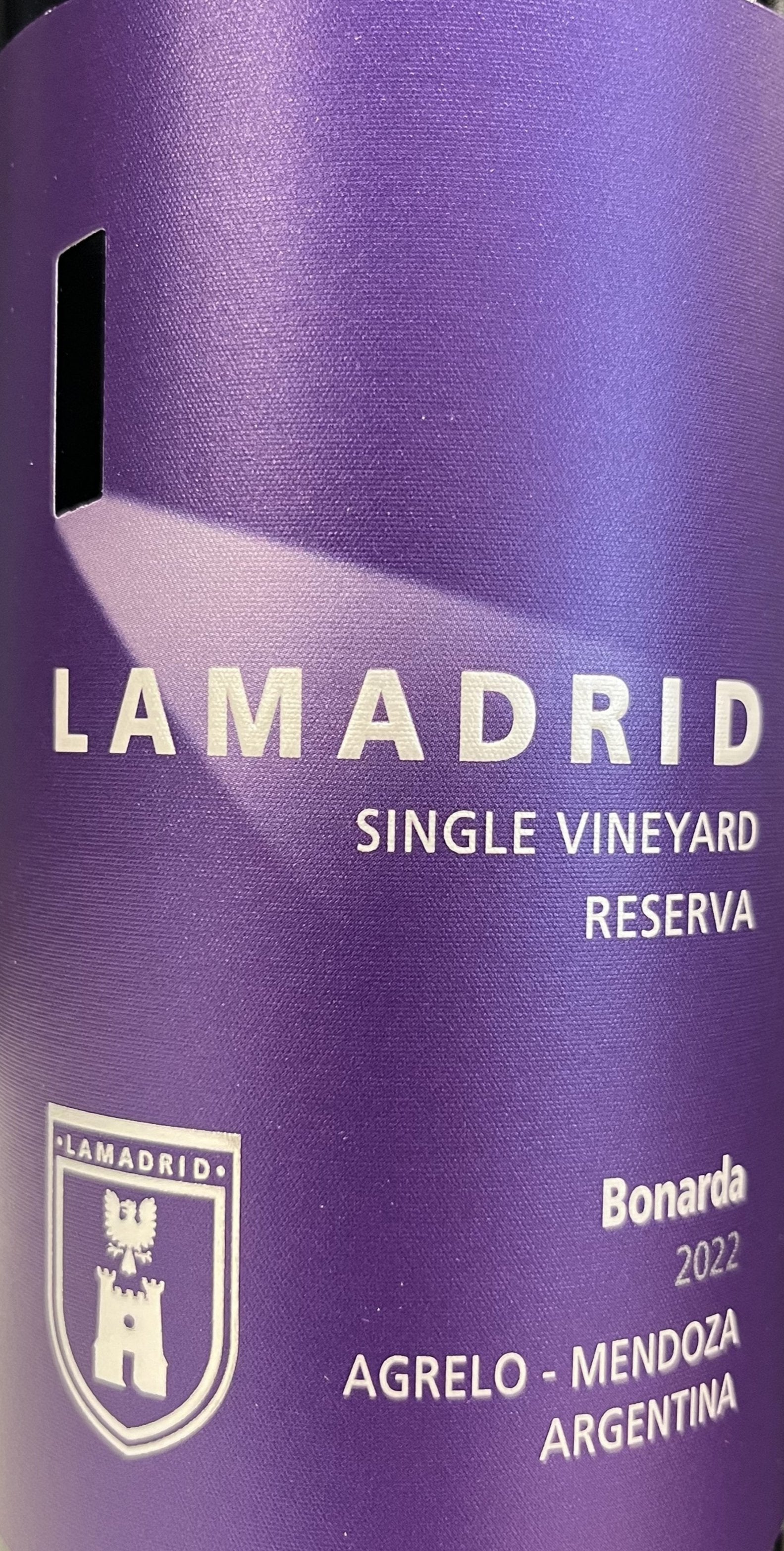 Lamadrid Single - Vineyard Bonarda Reserva 2022