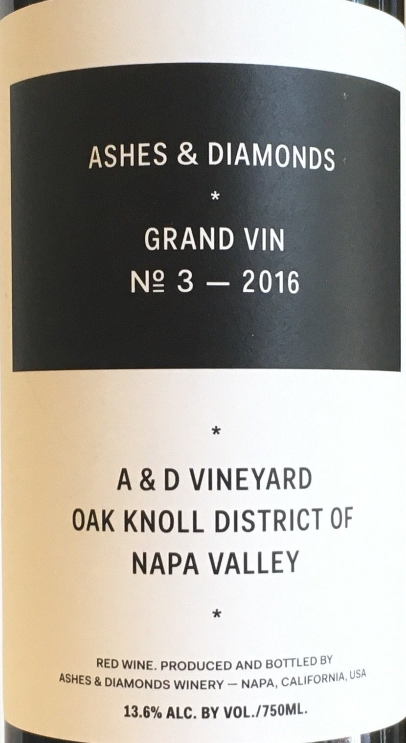 Ashes & Diamonds 'Grand Vin' No 3 - Premium Red Wine from Napa Valley