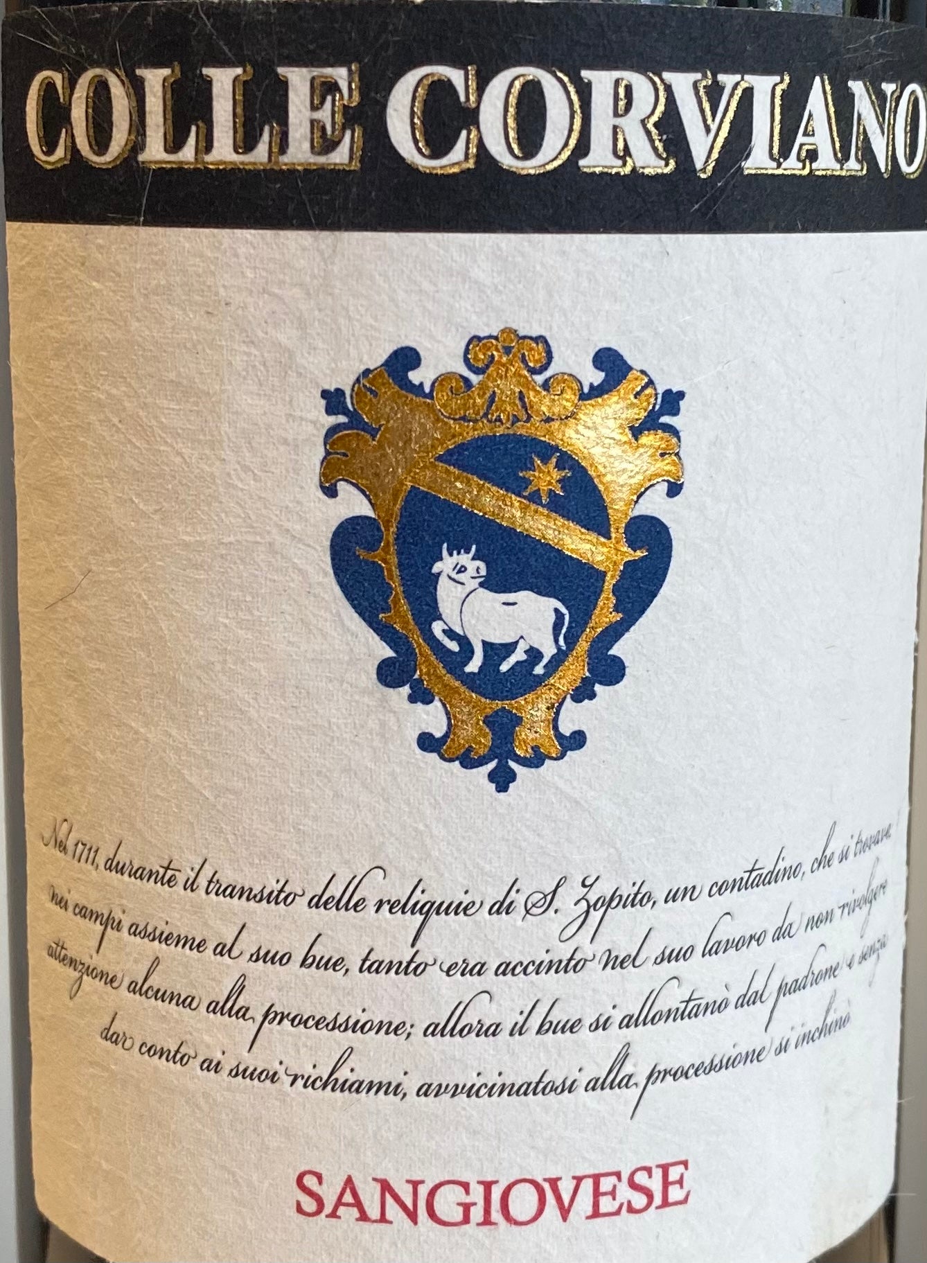 Premium Colle Corviano Sangiovese Wine from Abruzzo