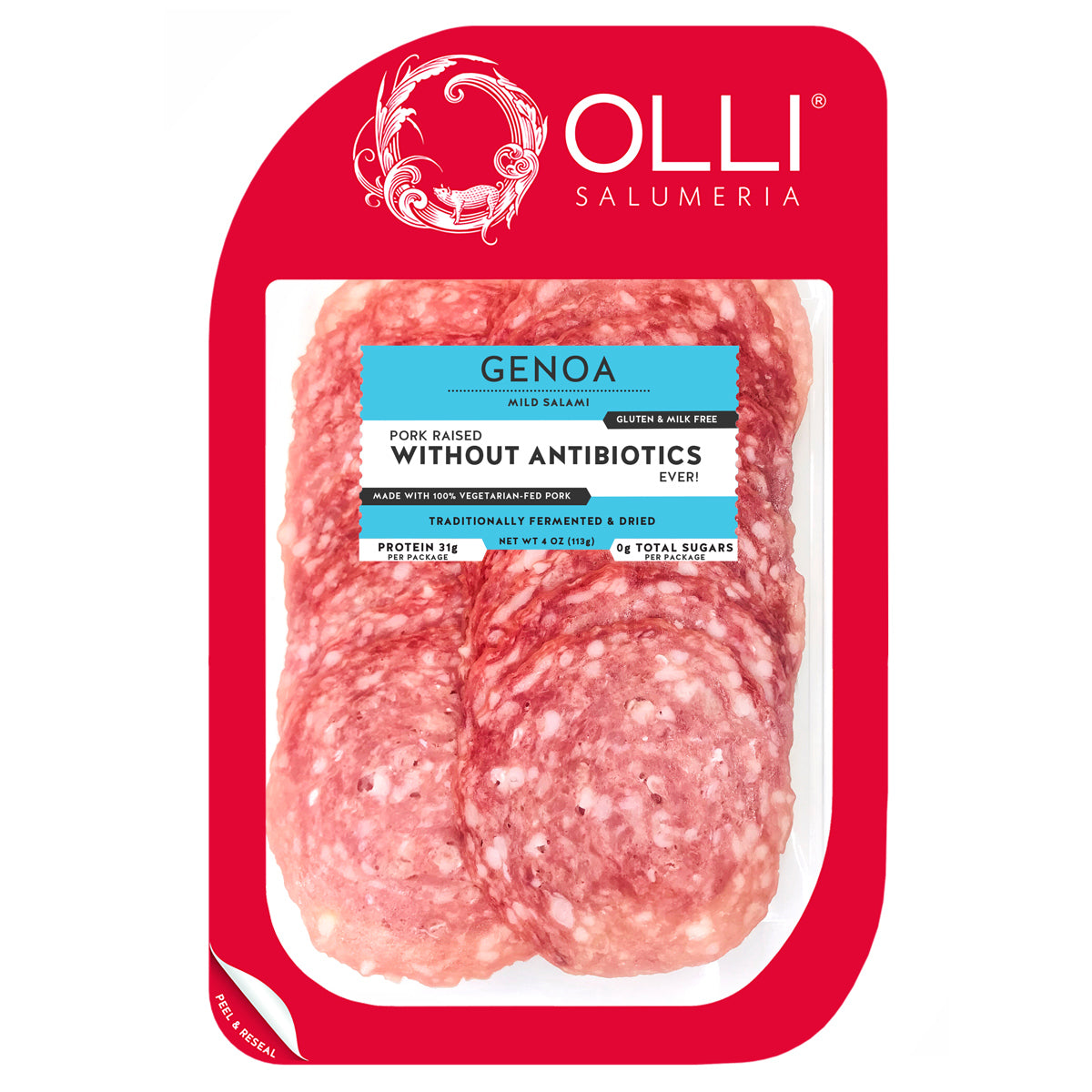 Pre - sliced 4oz Olli Genoa - style Salami