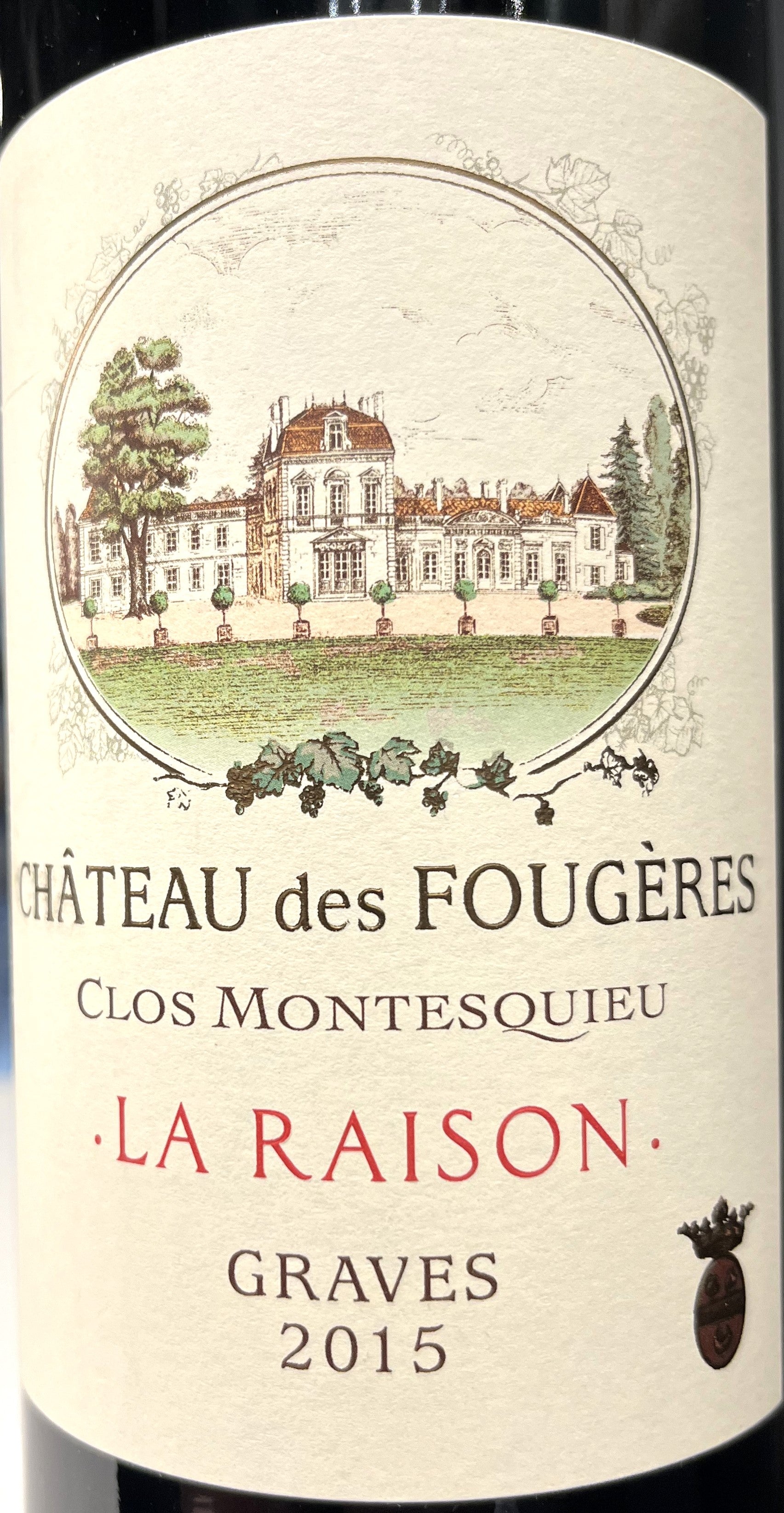 Chateau des Fougeres 'La Raison' Red Wine - Graves, Bordeaux, France