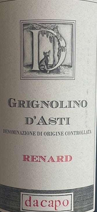 2022 Dacapo 'Renard' Grignolino d'Asti Wine from Piedmont, Italy