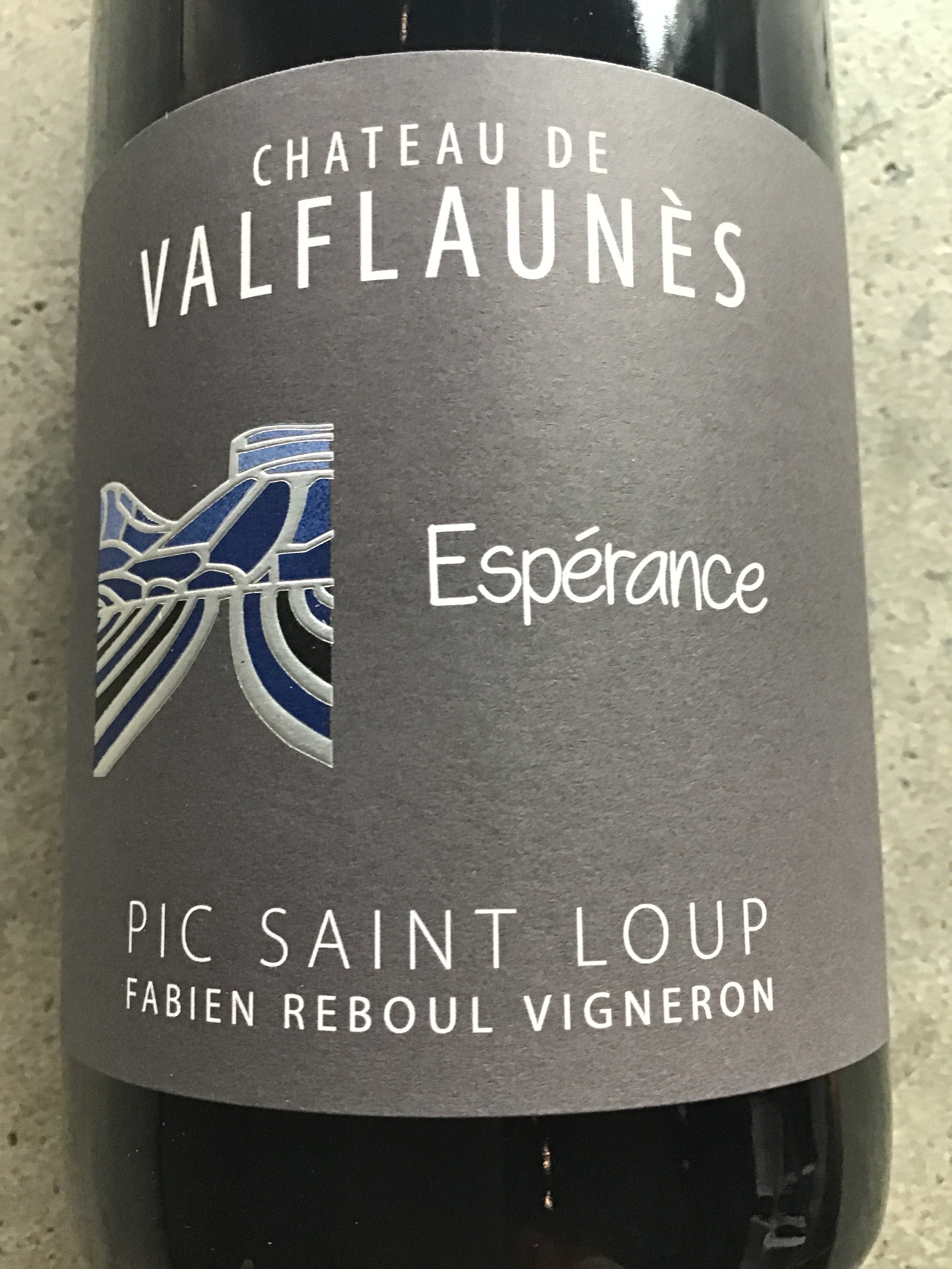 Chateau de Valflaunes 'Esperance' Red Blend Wine from Pic Saint Loup 2017