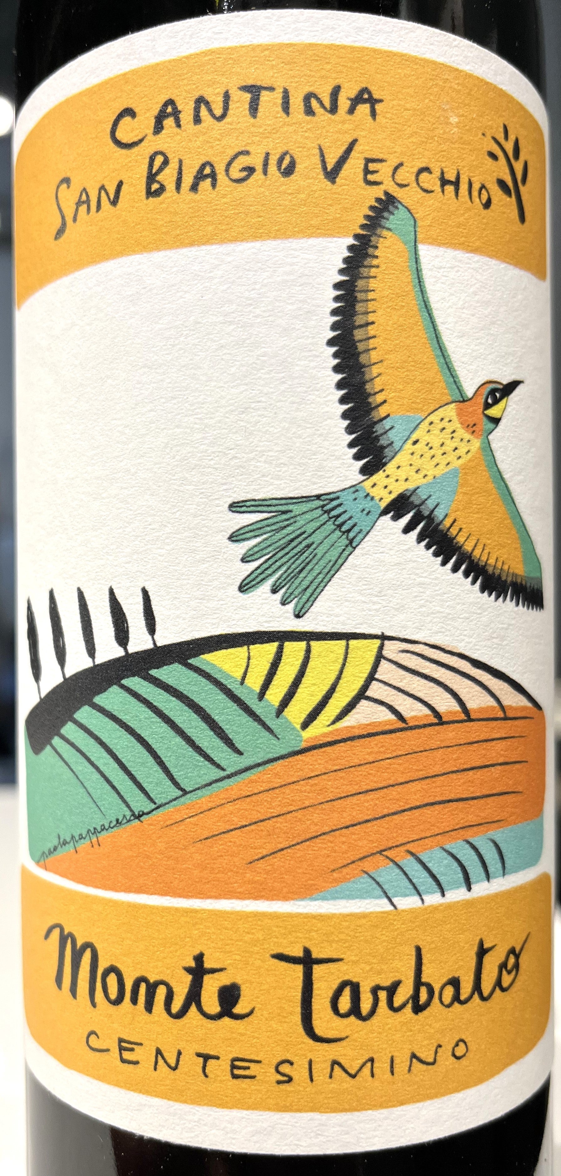 Cantina San Biagio Vecchio's Classic 'Monte Tarbato' Centesimino Red Wine