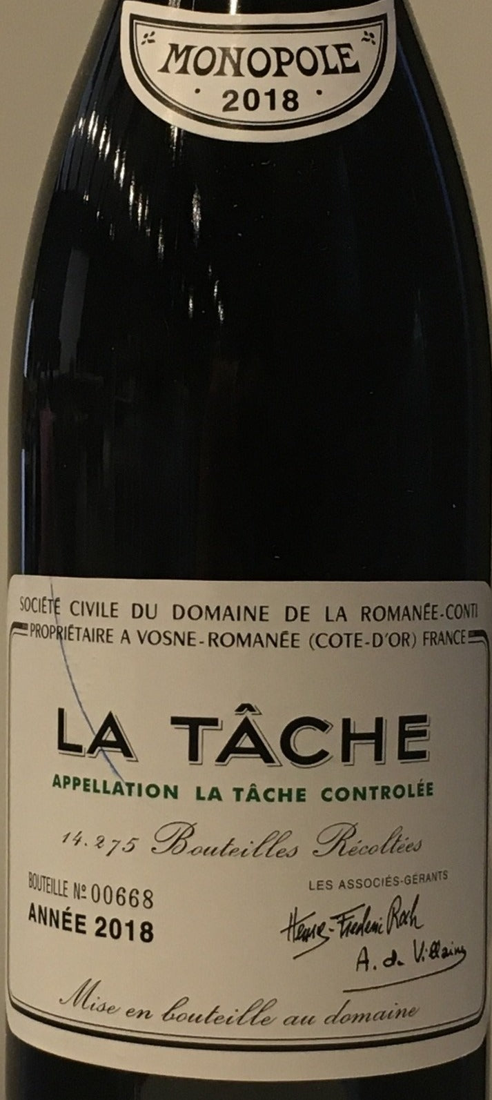 2018 Domaine de la Romanee Conti - 'La Tache' Rare Pinot Noir