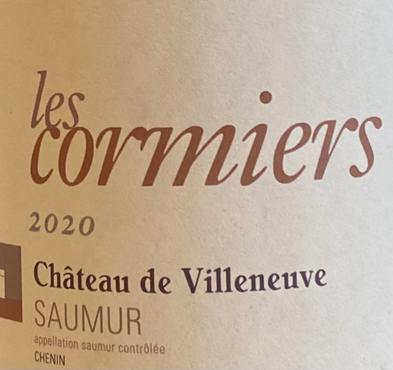 2020 Chateau de Villeneuve 'Les Cormiers' Saumur Chenin Blanc Wine