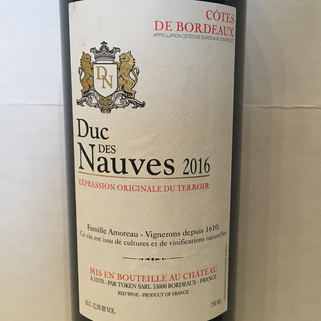 Duc des Nauves Fine Cotes de Bordeaux Wine - 2016