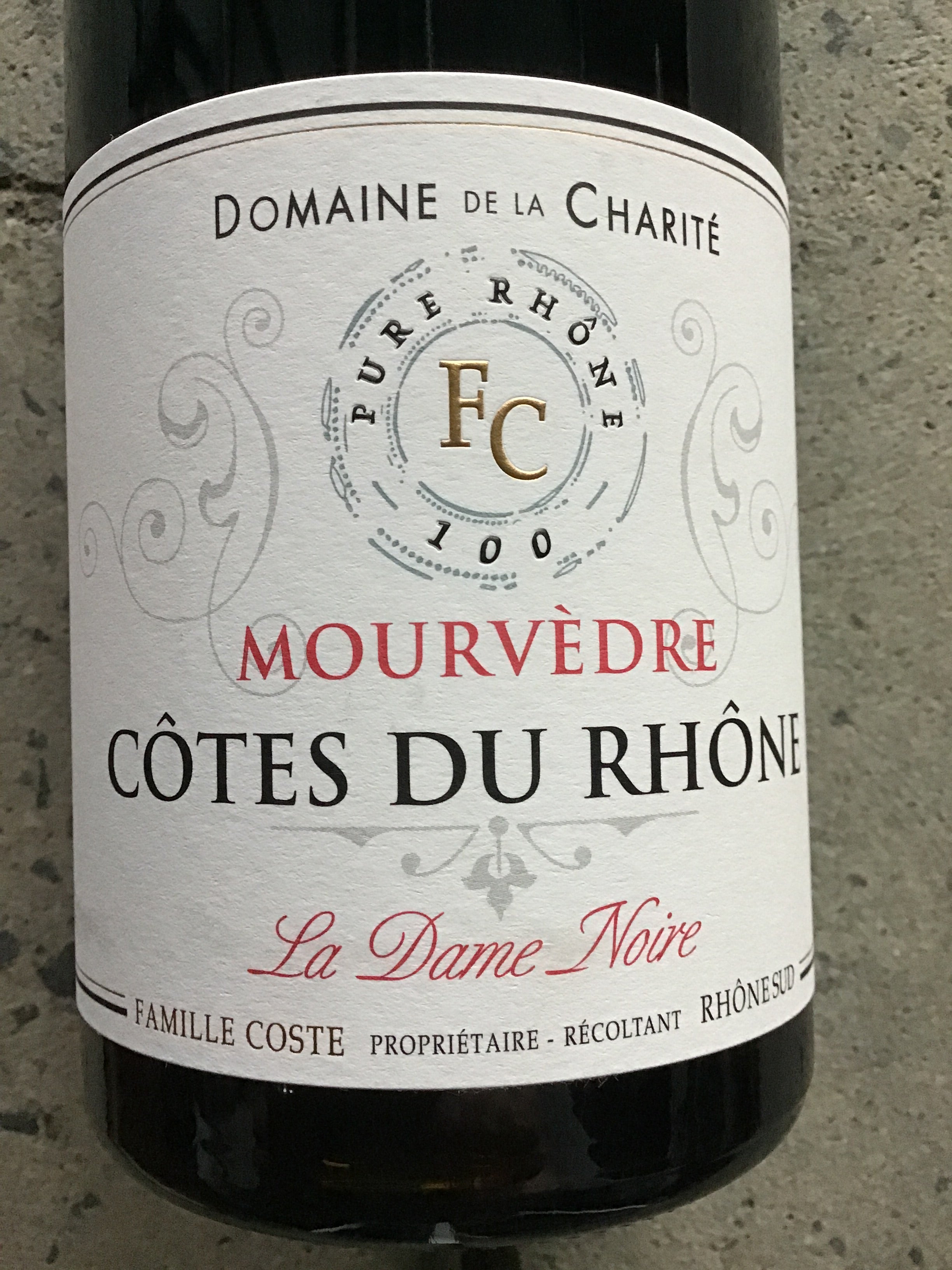 2016 Domaine de la Charité Côtes du Rhone Mourvèdre Wine