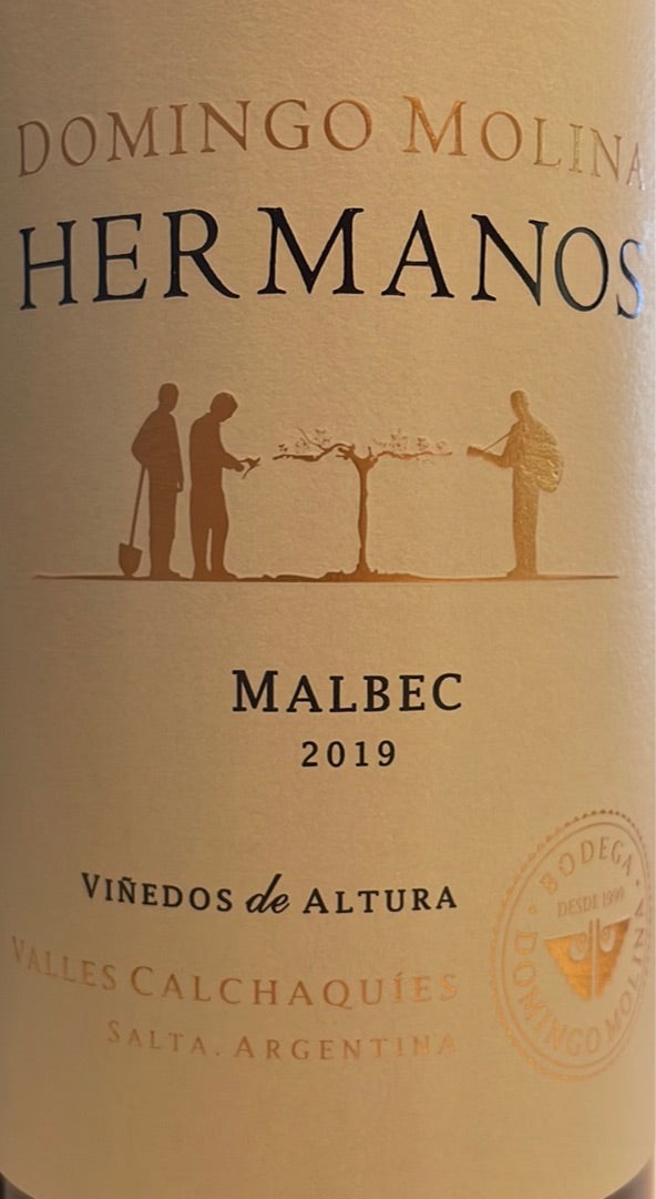 2019 Domingo Molina 'Hermanos' Premium Malbec from Salta, Argentina