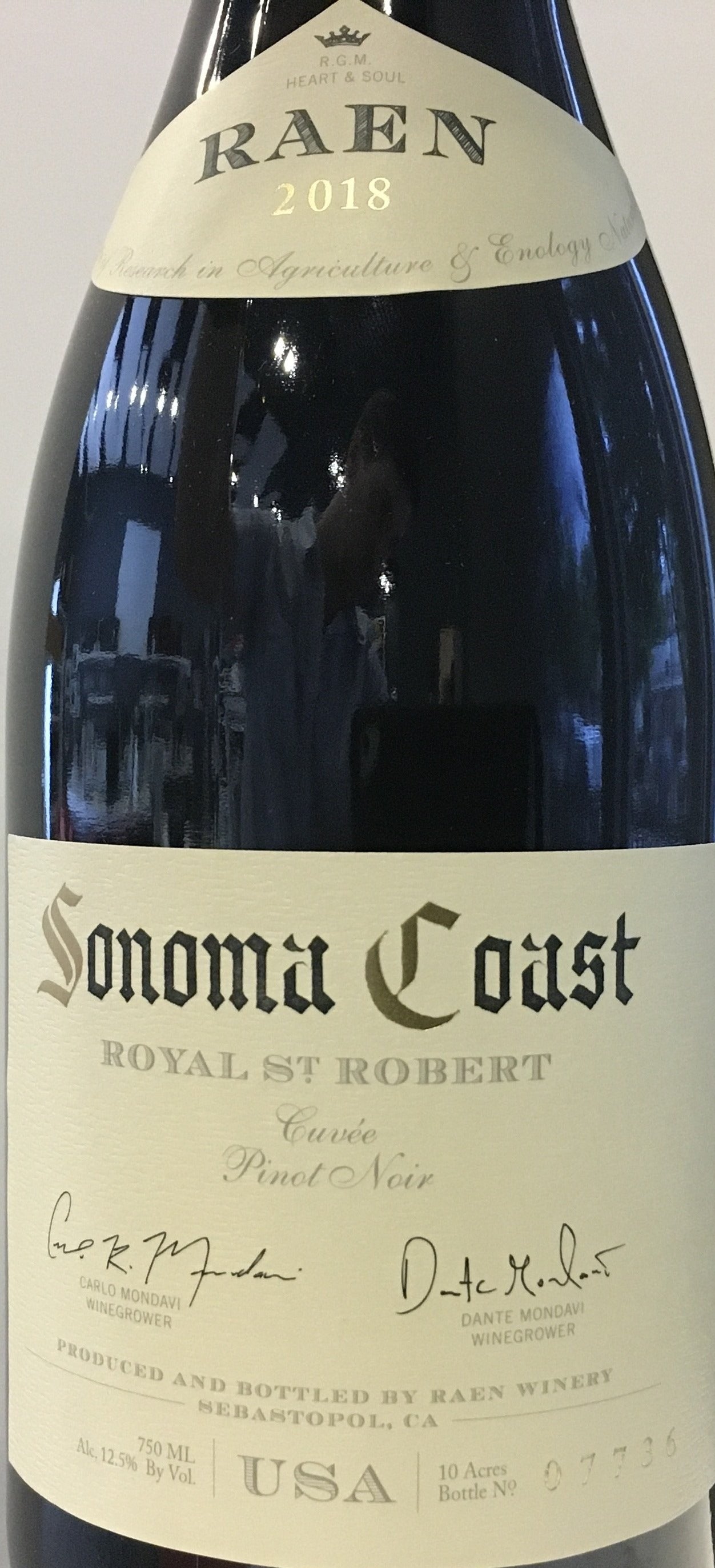 2018 Raen 'Royal St Robert' Sonoma Coast California Pinot Noir