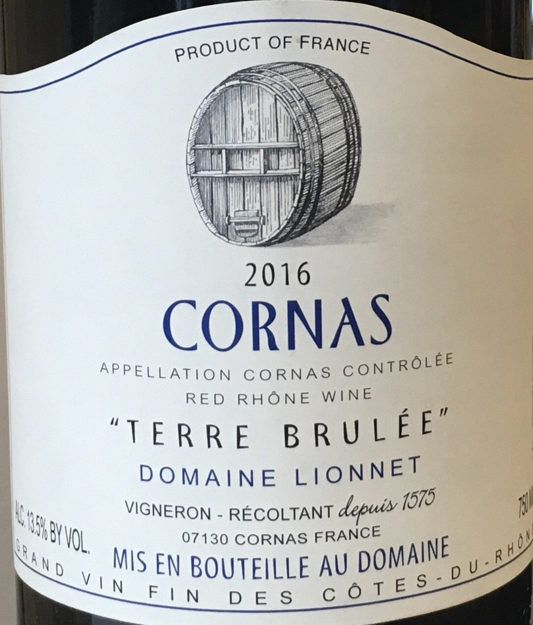 Domaine Lionnet's 'Scorched Earth' - 2016 Cornas Syrah Wine