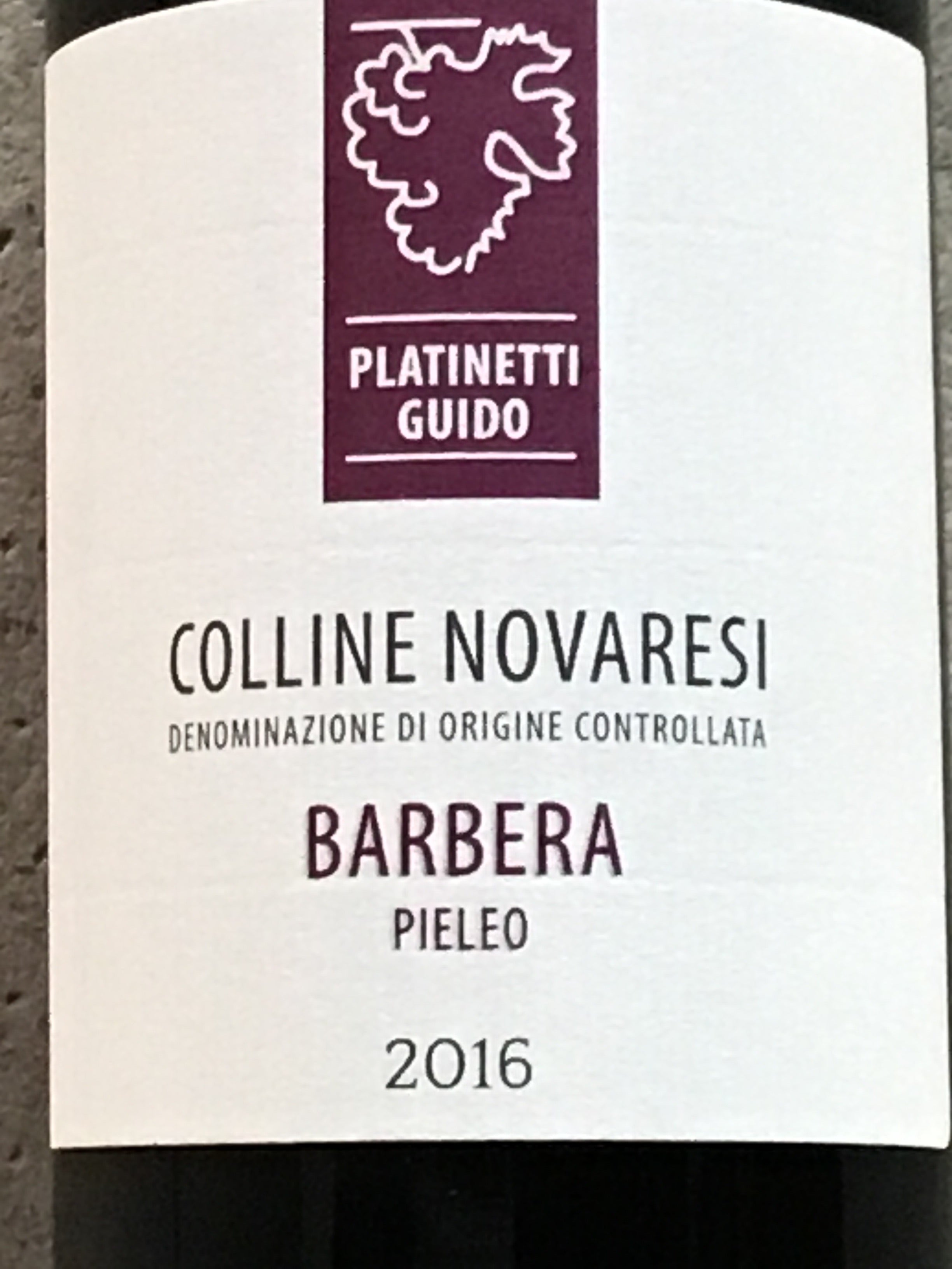 Platinetti Guido 'Pieleo' Barbera Red Wine from Colline Novaresi