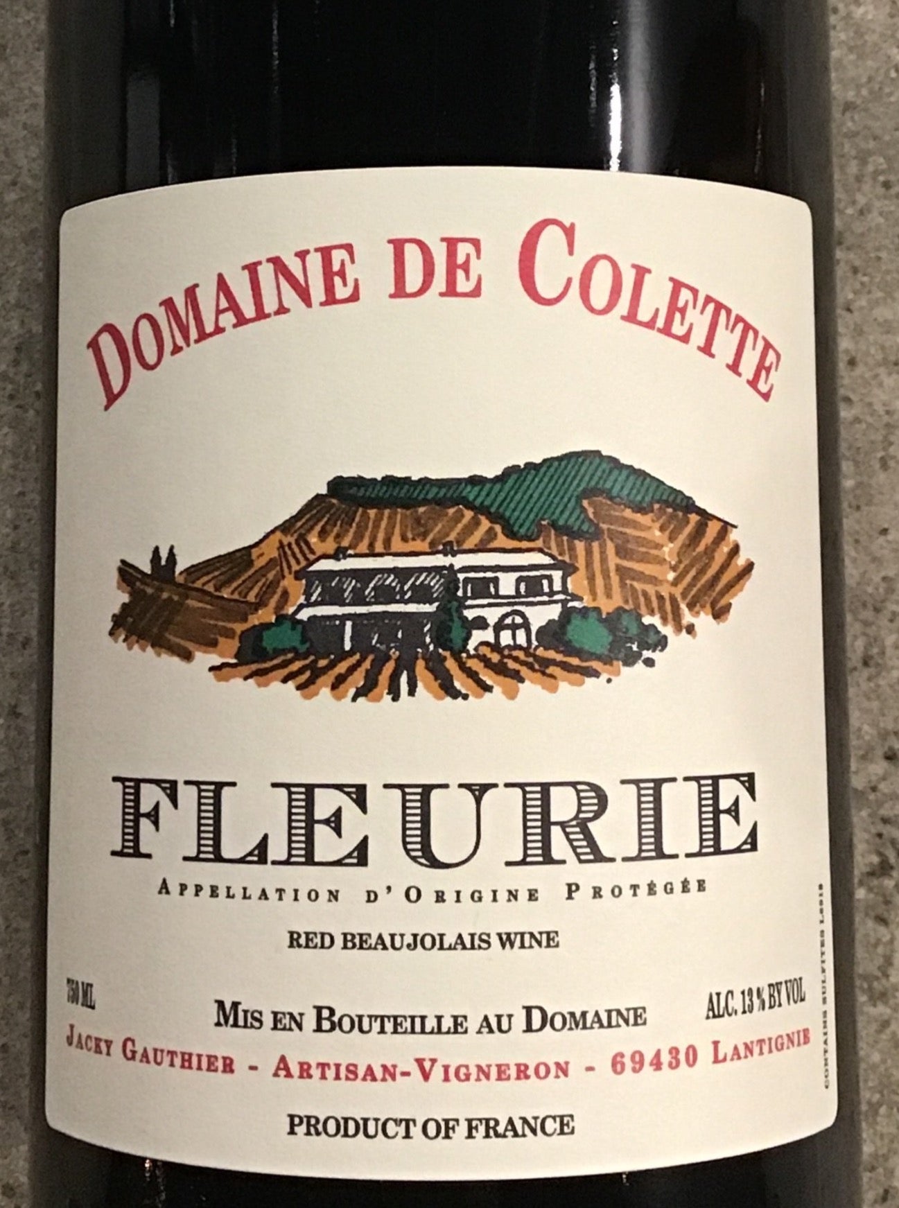 Domaine Colette Fleurie Red Wine - 2018 Vintage