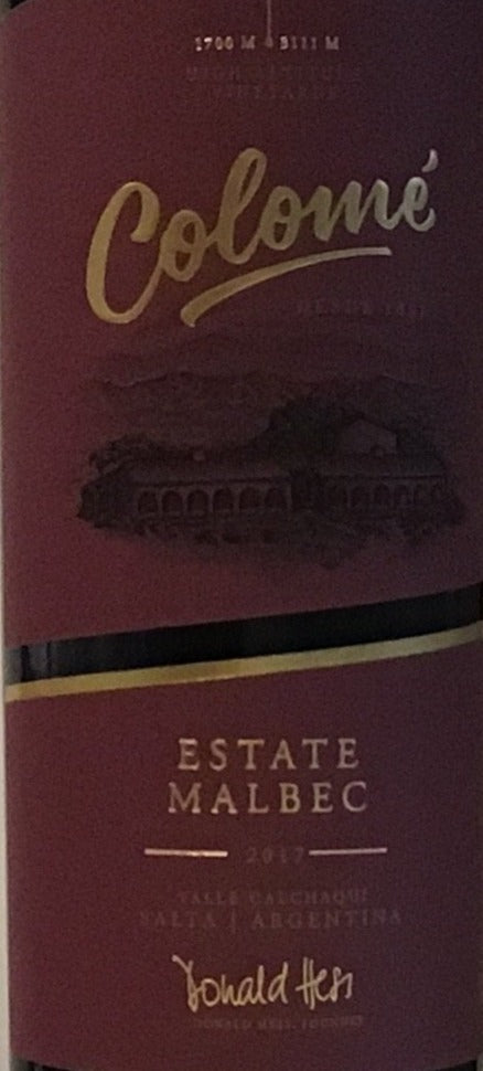 Colome 'Estate' Malbec - 2017 Premium Wine from Argentina