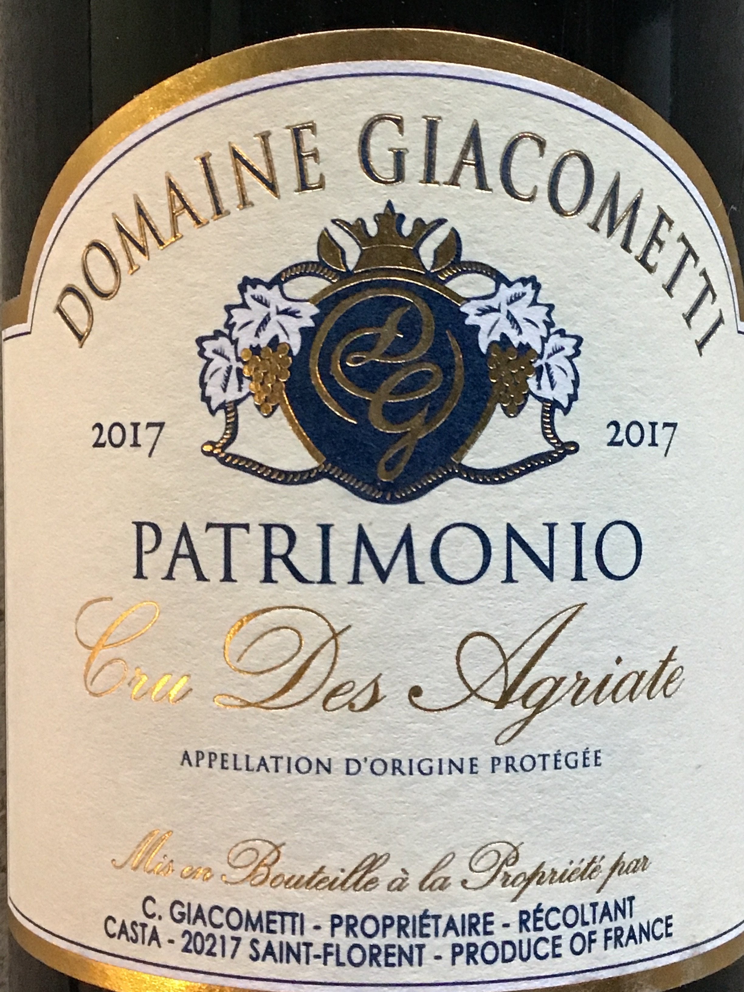 Domaine Giacometti 'Cru des Agriate' Patrimonio Red Wine from Corsica, 2017