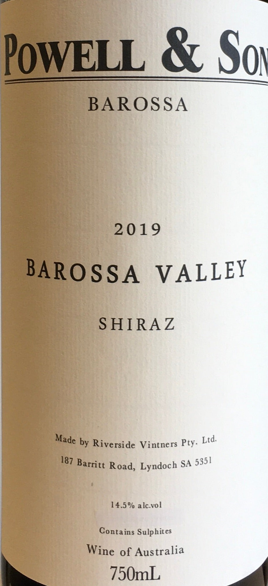 Powell & Son Premium Australian Barossa Valley Shiraz Red Wine