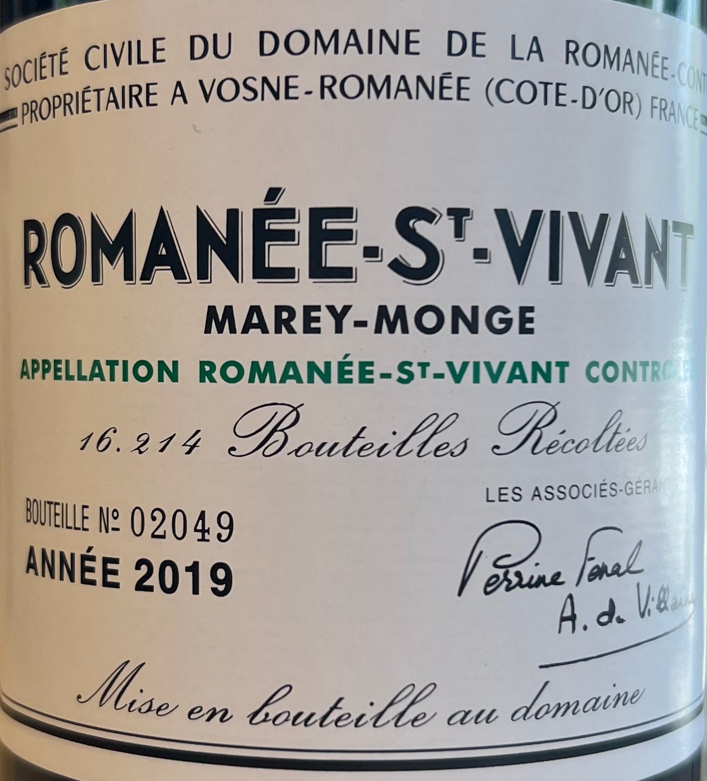 Domaine de la Romanee Conti's 2019 Vintage 'Romanée-St-Vivant' Premium Red Wine