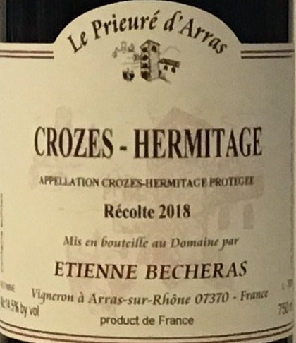 Etienne Becheras 'Le Prieure d'Arras' Premium Red Wine - Crozes-Hermitage