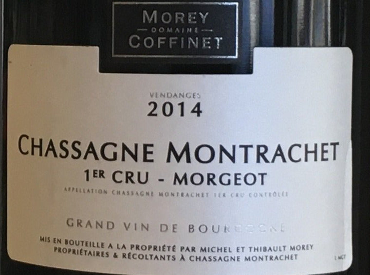Morey - Coffinet Premium Wine - Chassagne Montrachet 1er Cru Morgeot Large - Sized 1.5 - Liter Bottle
