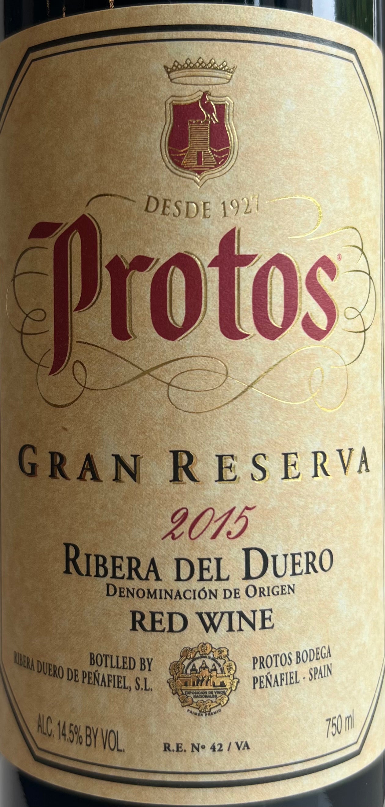 Protos 'Gran Reserva' Ribera del Duero Red Wine - 2015 Vintage