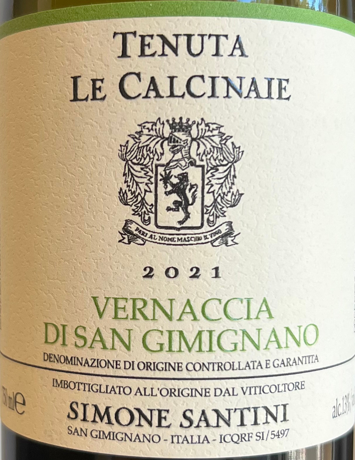 2021 Organic Tenuta Le Calcinaie Vernaccia di San Gimignano Wine