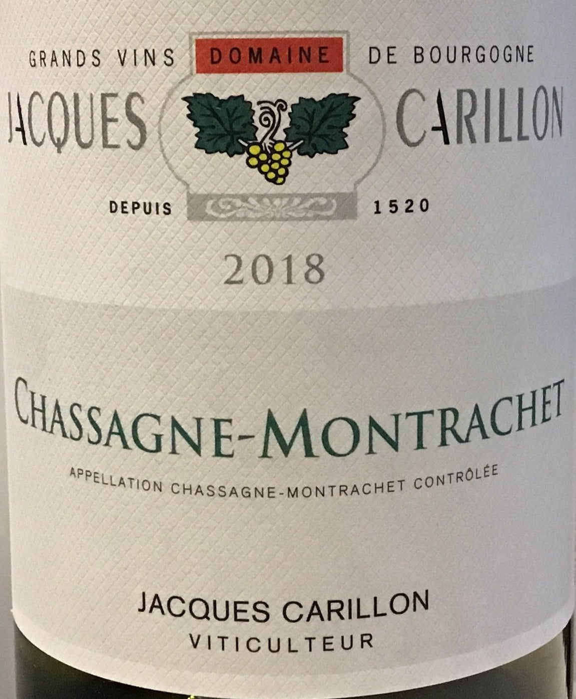 Domaine Jacques Carillon Chassagne Montrachet Premium Burgundy Chardonnay Wine