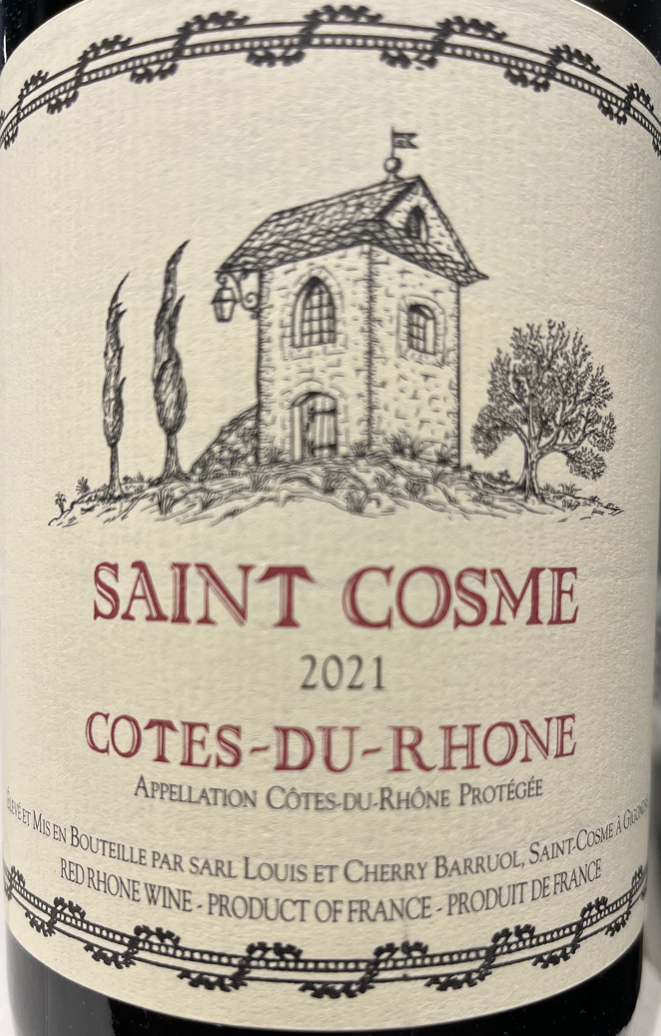 Saint Cosme Cotes du Rhone Red Wine - 2021 Vintage