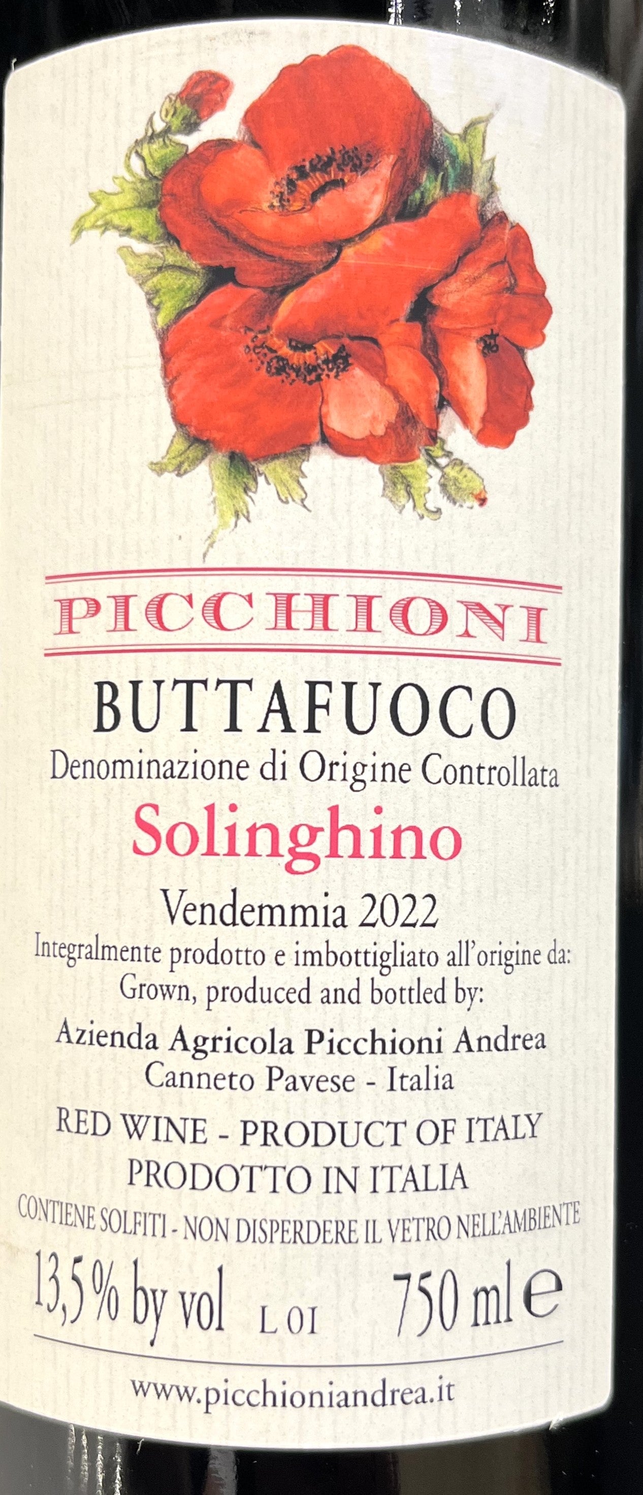 2022 Picchioni Andrea 'Buttafuoco' Italian Red Blend Wine