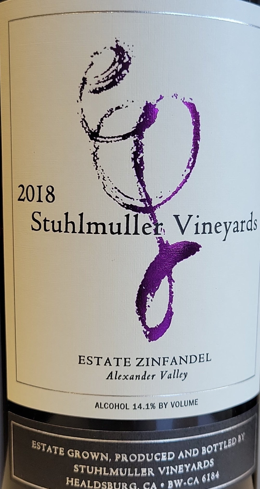 2018 Stuhlmuller Vineyards Premium Zinfandel from Alexander Valley, California