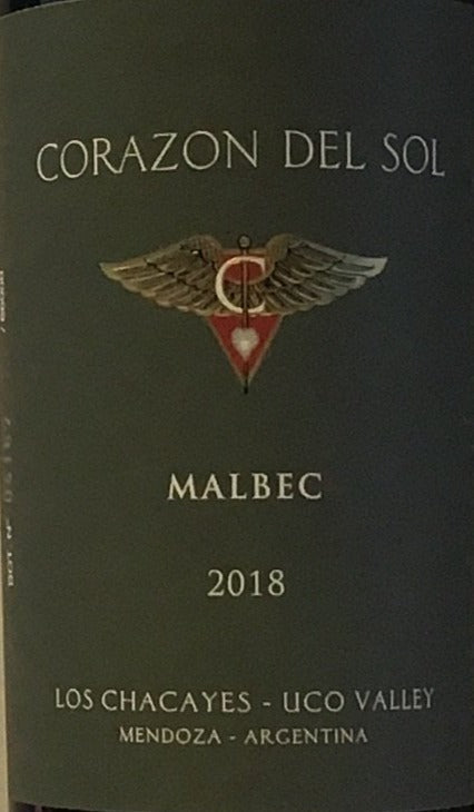 Corazon del Sol Malbec Red Wine from Argentina