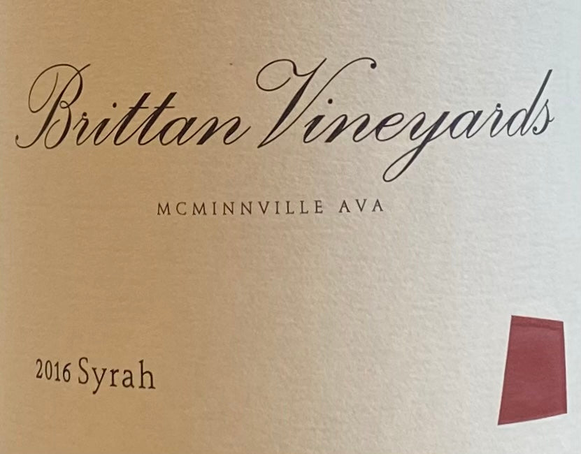 Brittan Vineyards' Premium Syrah Red Wine
