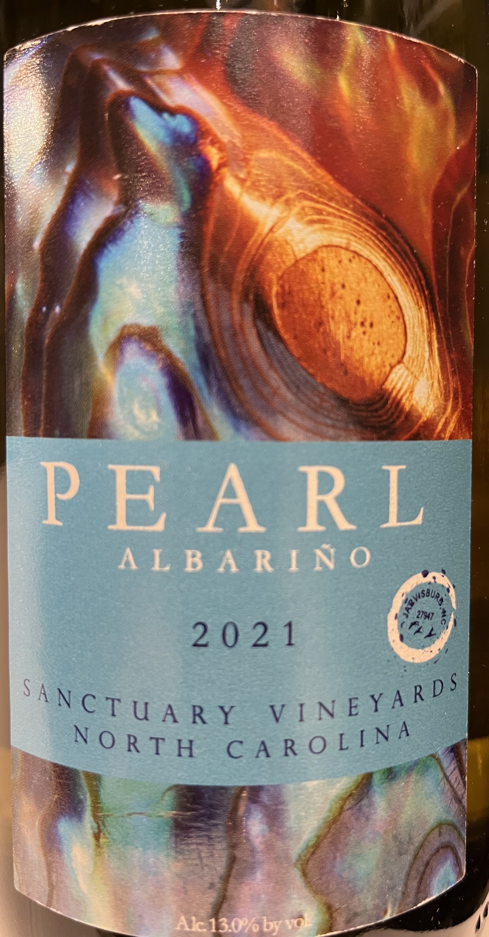 2021 Sanctuary Vineyards 'Pearl' Albarino White Wine from North Carolina
